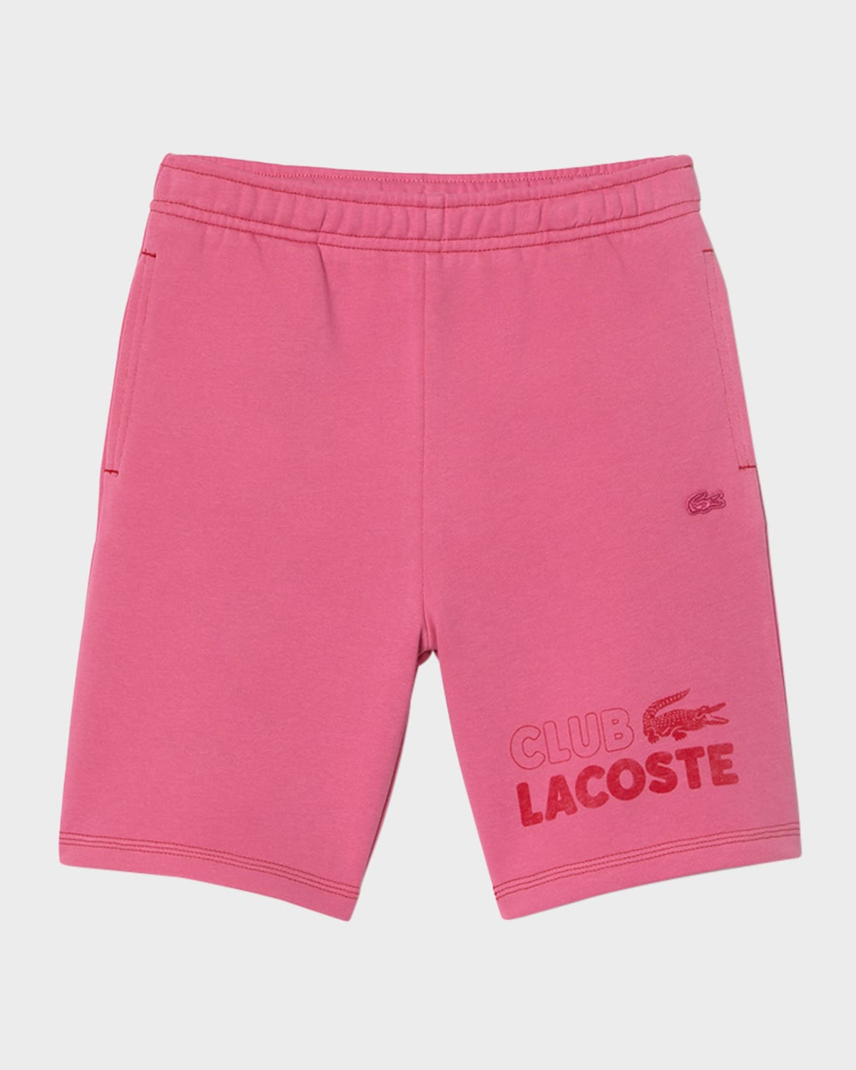 Lacoste Kids' Boy's  Club Fleece Shorts In Medium Pink