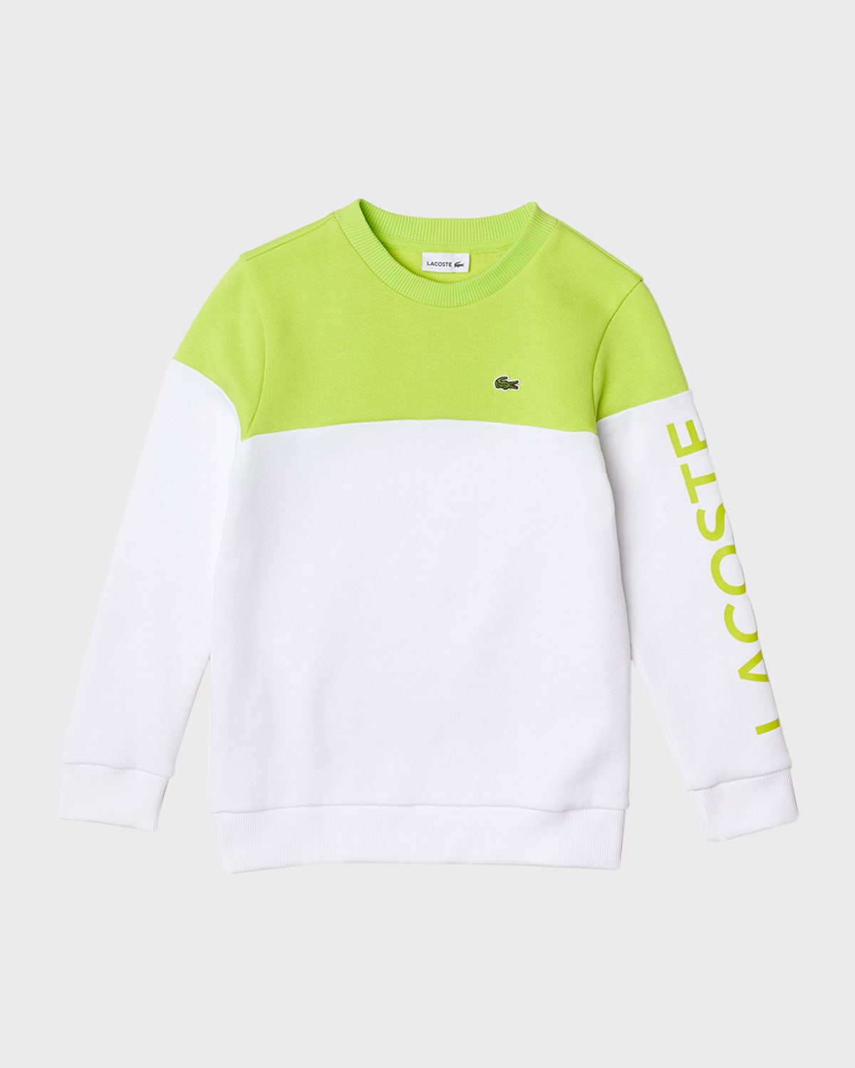 Lacoste Kids' Boy's Two-toned Logo-print Sweatshirt In Natural