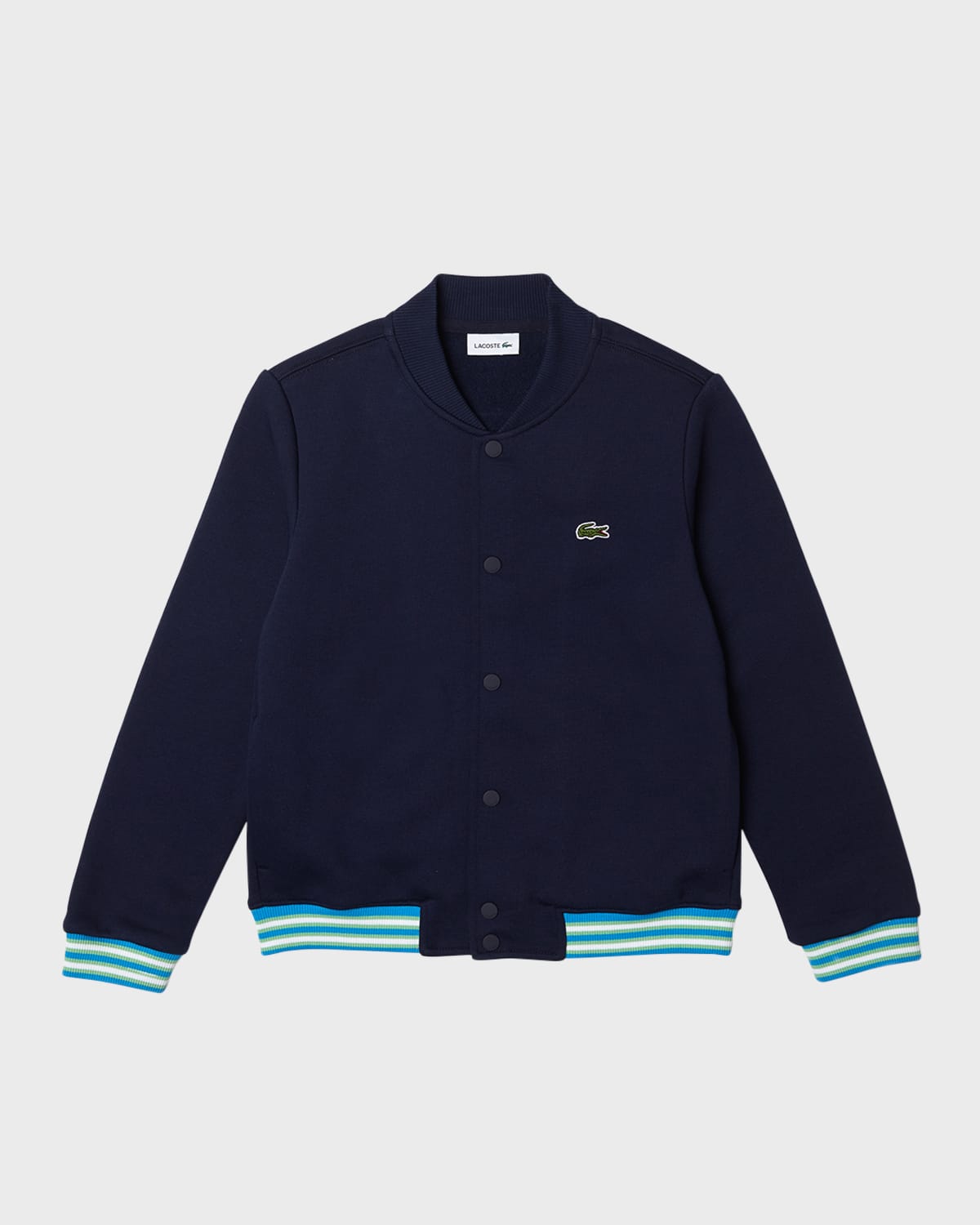 Lacoste Button Down Fleece Sweatshirt - Little Kid In Navy