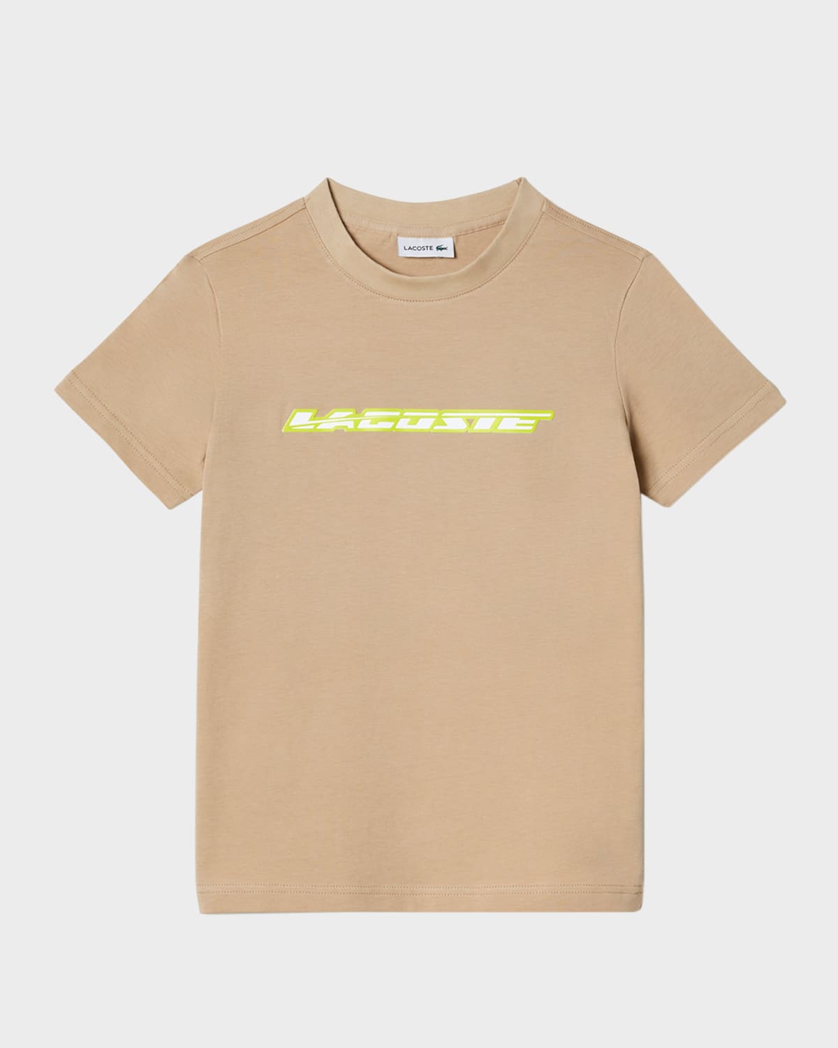 Lacoste Kids' Boy's Classic Logo-print T-shirt In Dark Beige