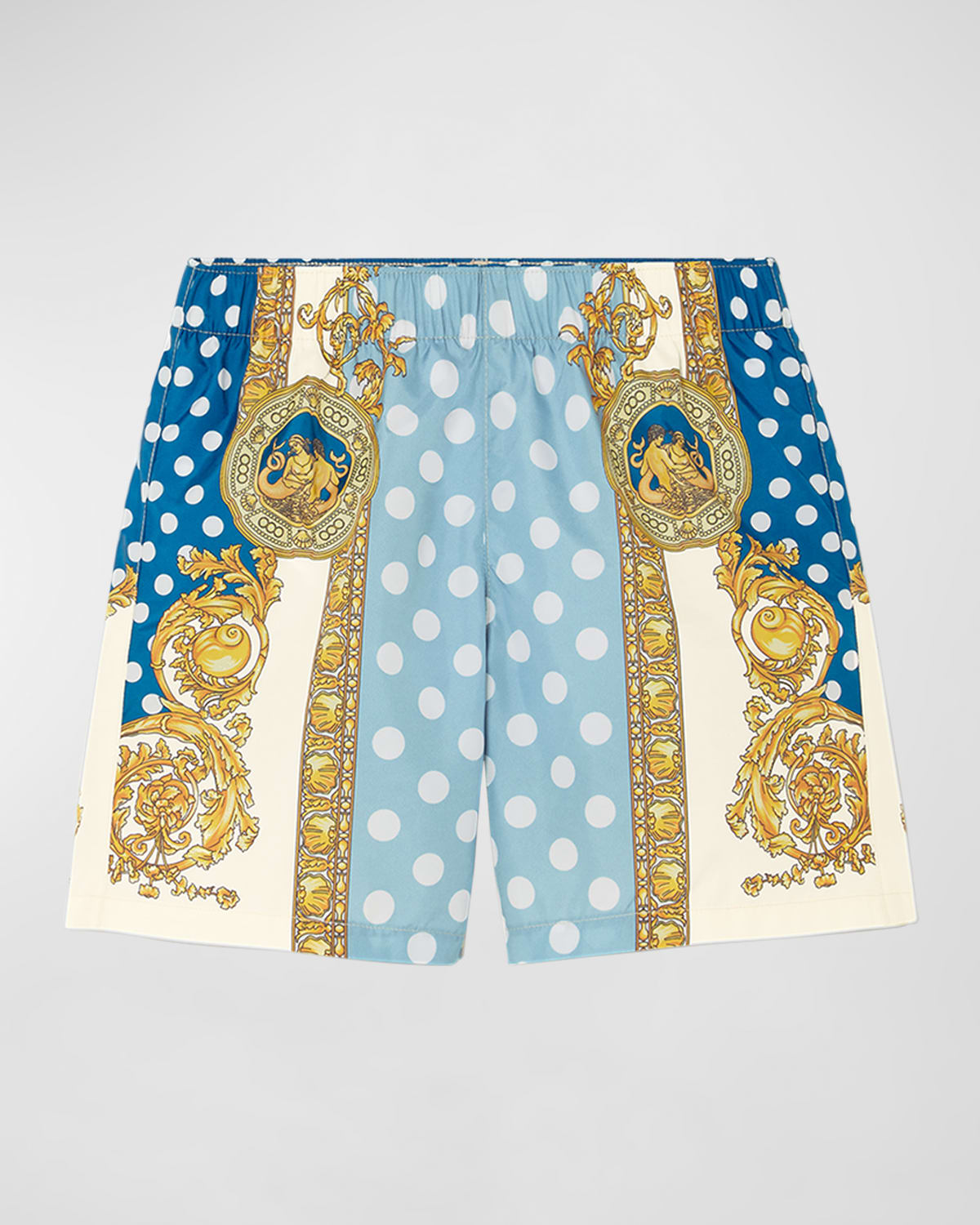 VERSACE BOY'S MIXED PRINTS SWIM SHORTS