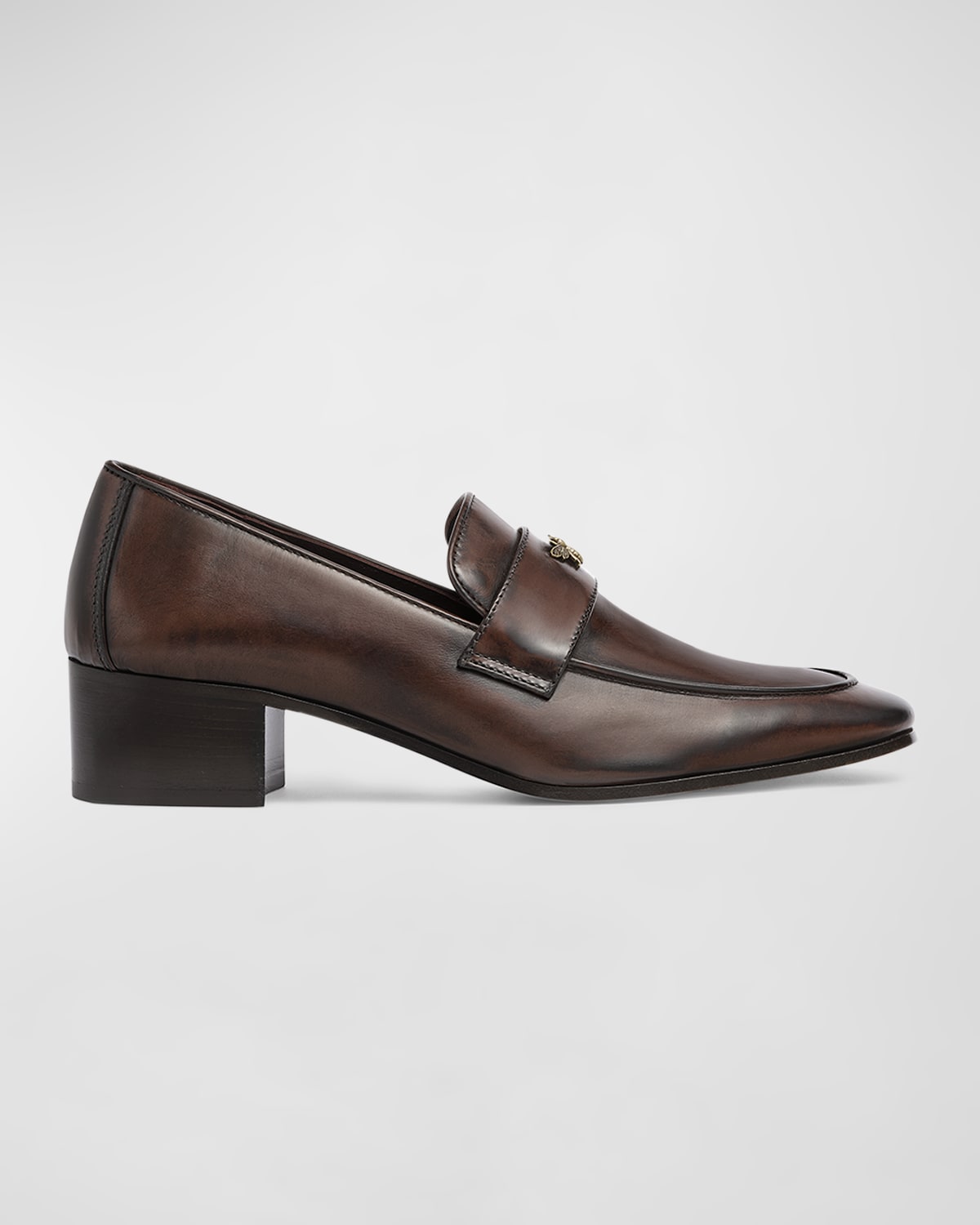 Bougeotte Leather Medallion Flat Loafers