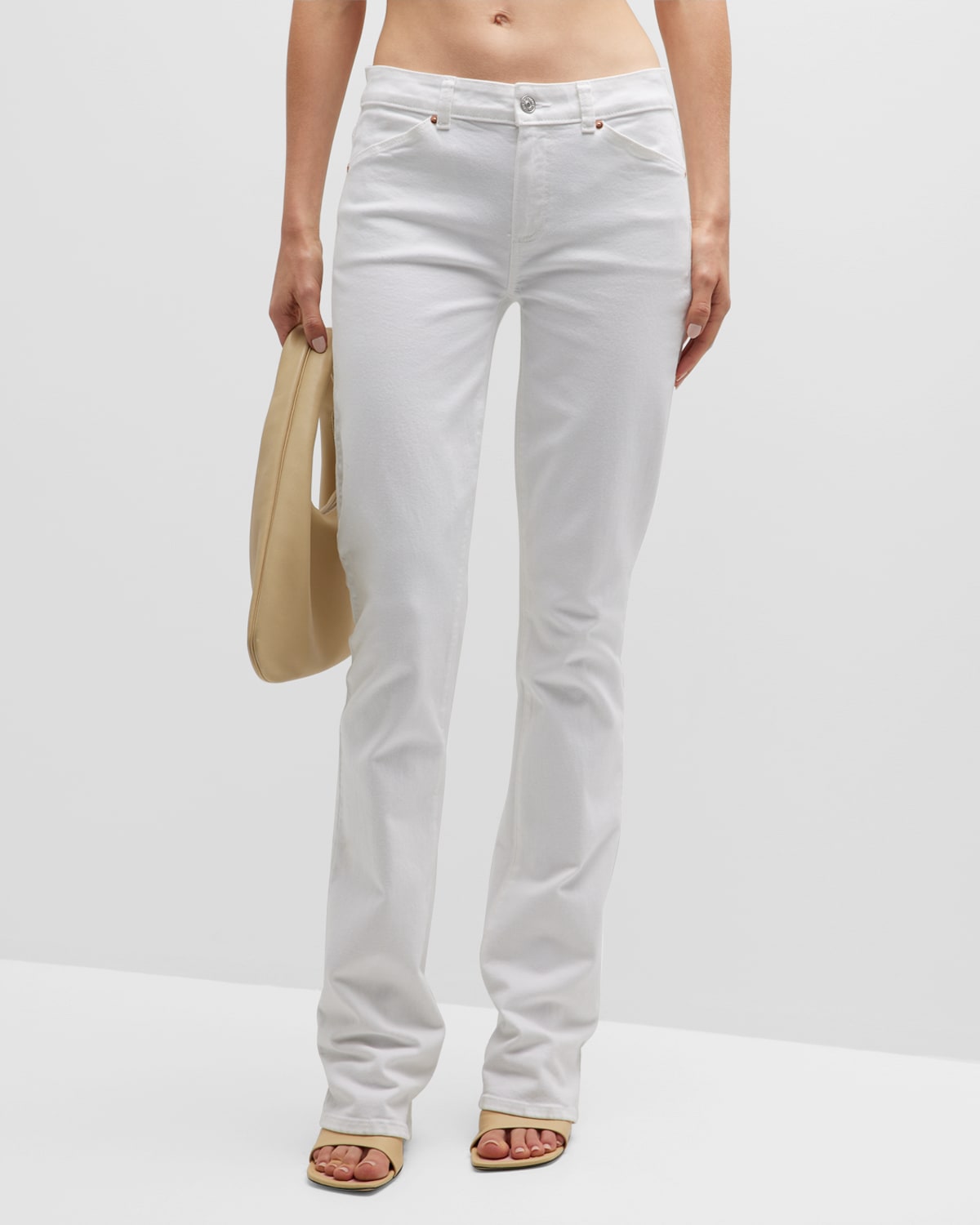 Paige Sloane Low-rise Straight-leg Jeans In Crisp White