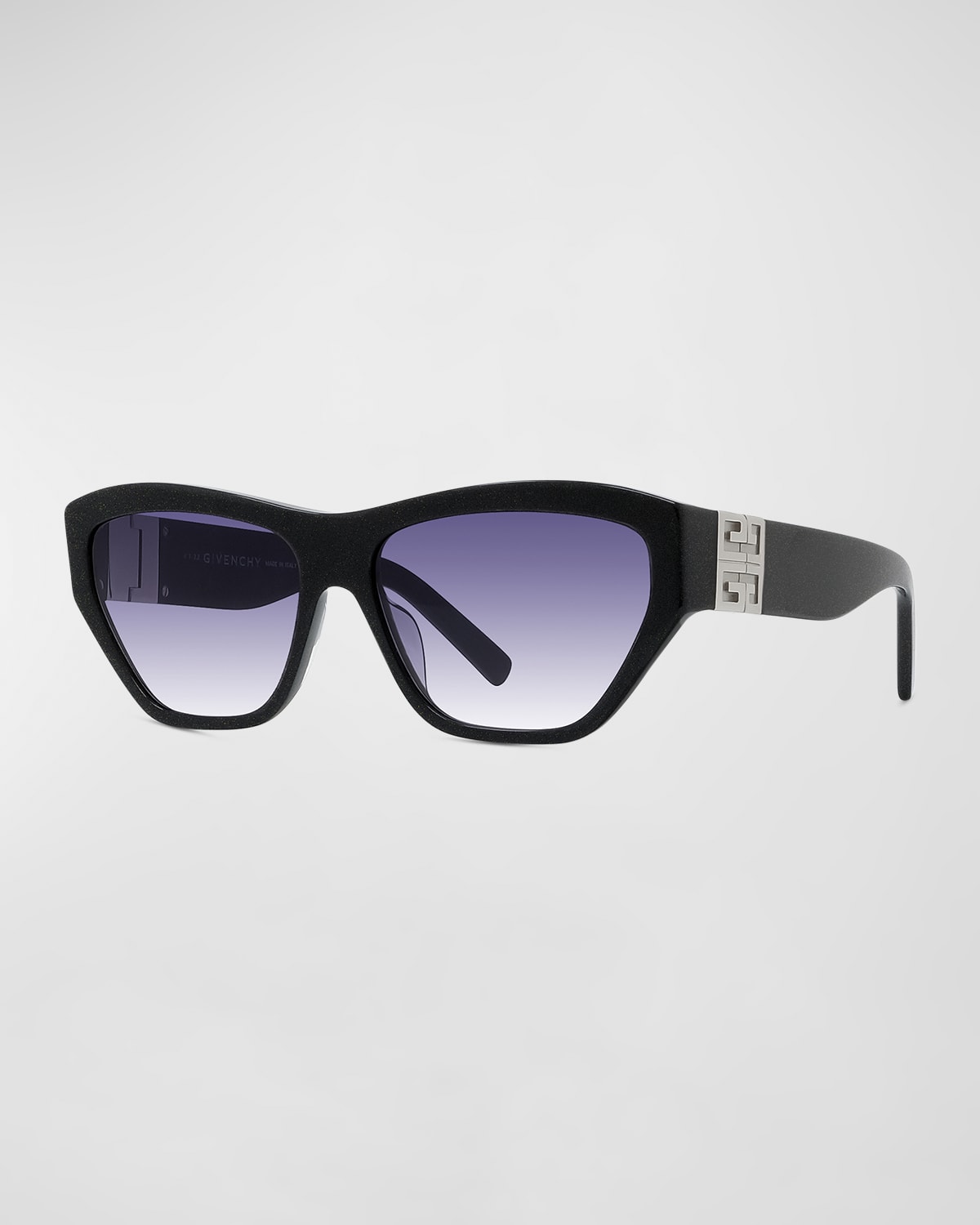 Shop Givenchy 4g Acetate & Metal Cat-eye Sunglasses In Black Violet