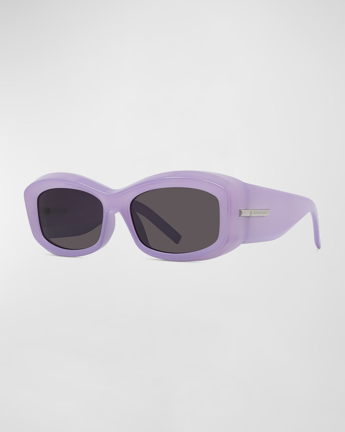 Givenchy G 180 Acetate Rectangle Sunglasses In Shiny Lilac