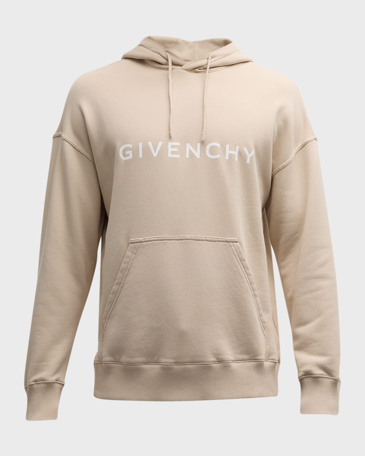 Shop Givenchy Men's Archetype Logo Hoodie In Clay