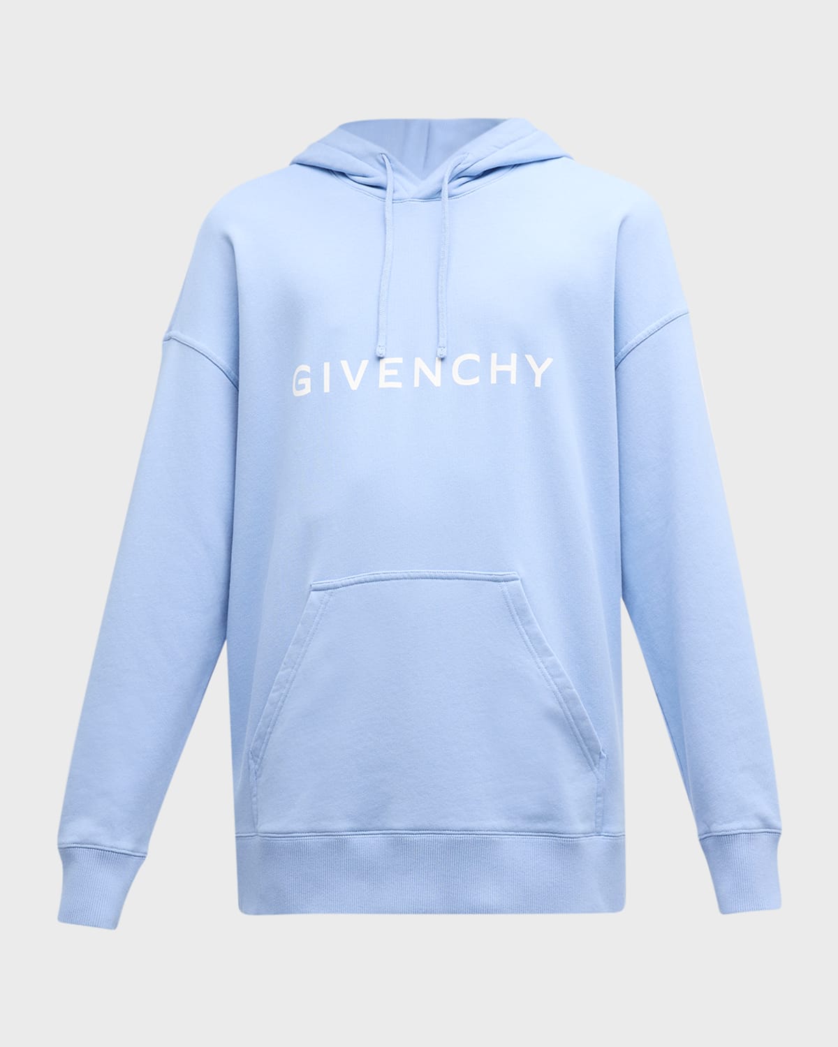 Givenchy Archetype Logo棉质针织帽衫 In Light Blue