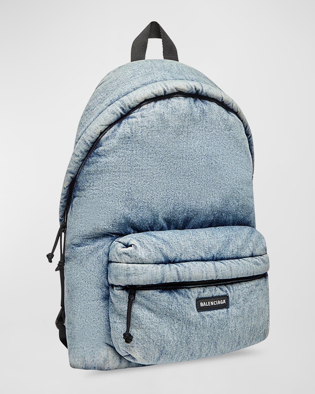 Shop Balenciaga Men's Explorer Backpack In Denim In 4652 Washed Blue
