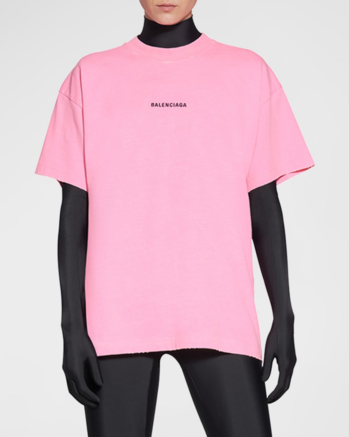 Women's Balenciaga Back T-shirt Medium Fit in Fluo Pink