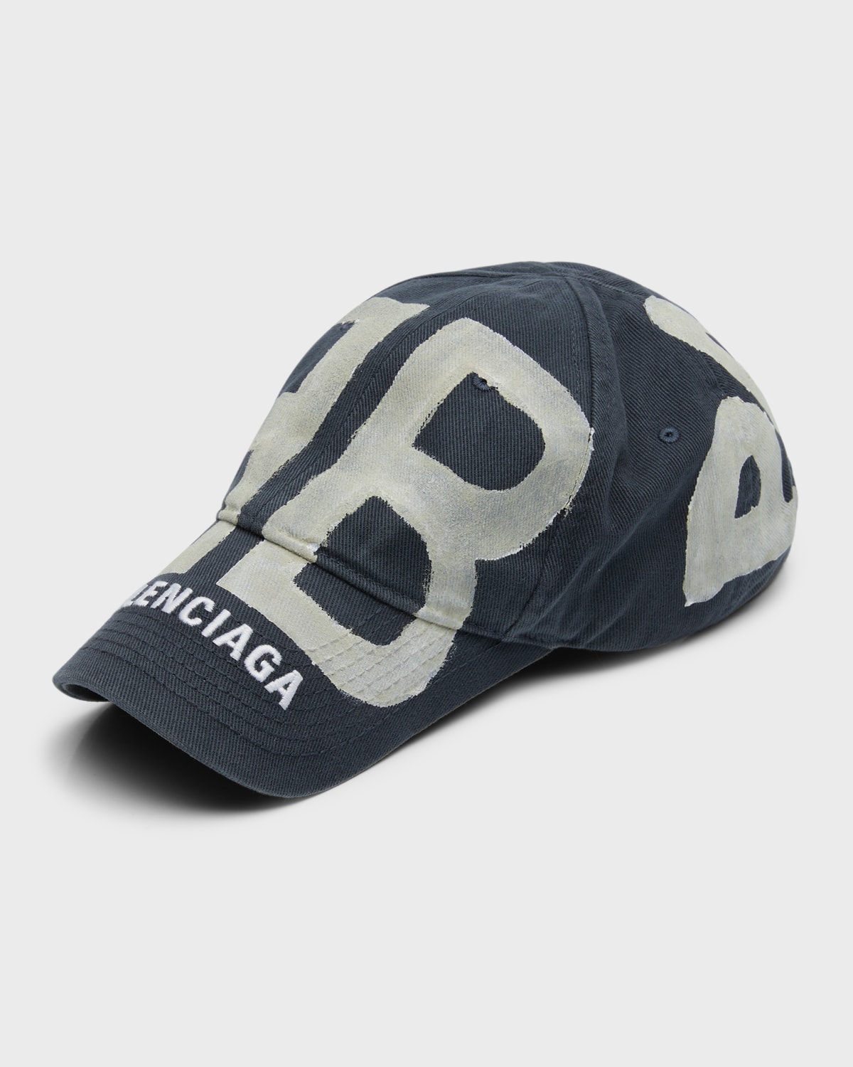 帽子 BALENCIAGA Sprayed Cap \"Dark Grey White Balenciaga BB sprayed cap for Men - Grey in Kuwait | Level Shoes