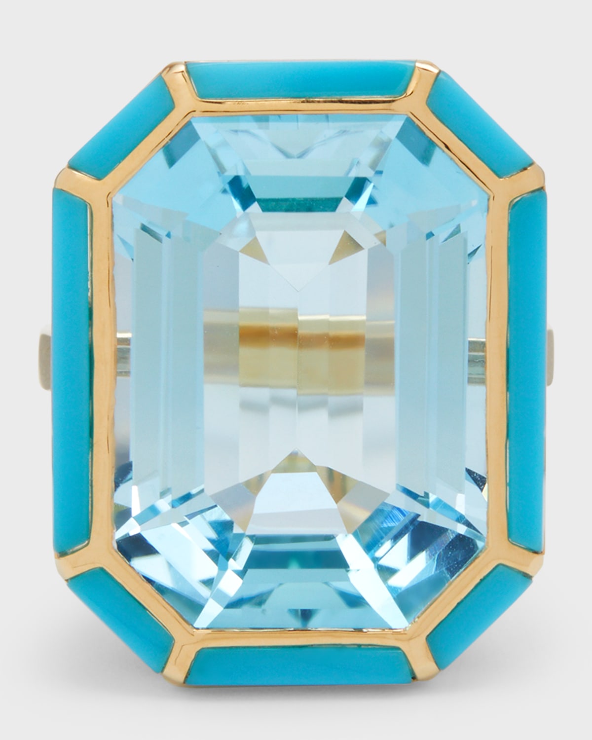 Goshwara 18K Yellow Gold Topaz Emerald-Cut Ring, Size 6