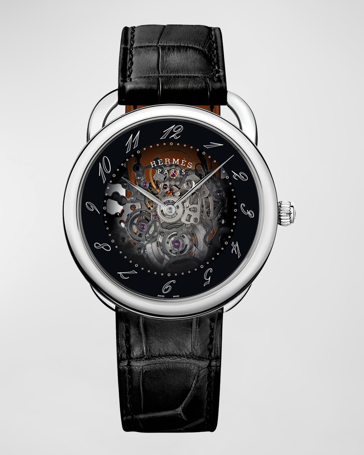 Herms Arceau Squelette Watch, 40 Mm In Black | ModeSens