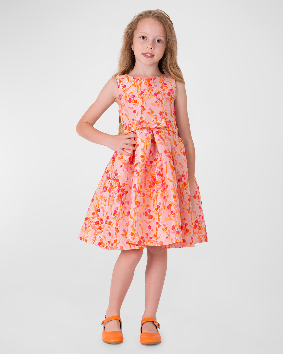 Mama Luma Kids' Floral-embroidered Sleeveless Dress In Pink