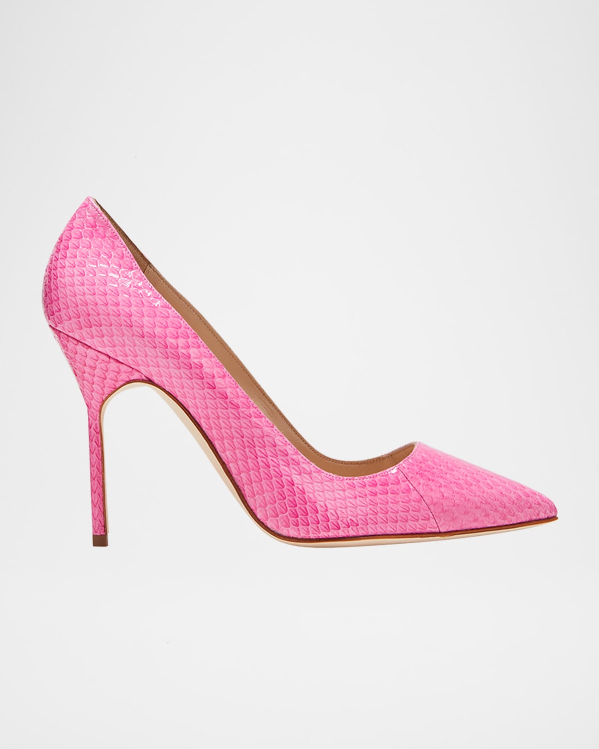 Manolo Blahnik Bb 105mm Embossed Leather Pumps In Pink