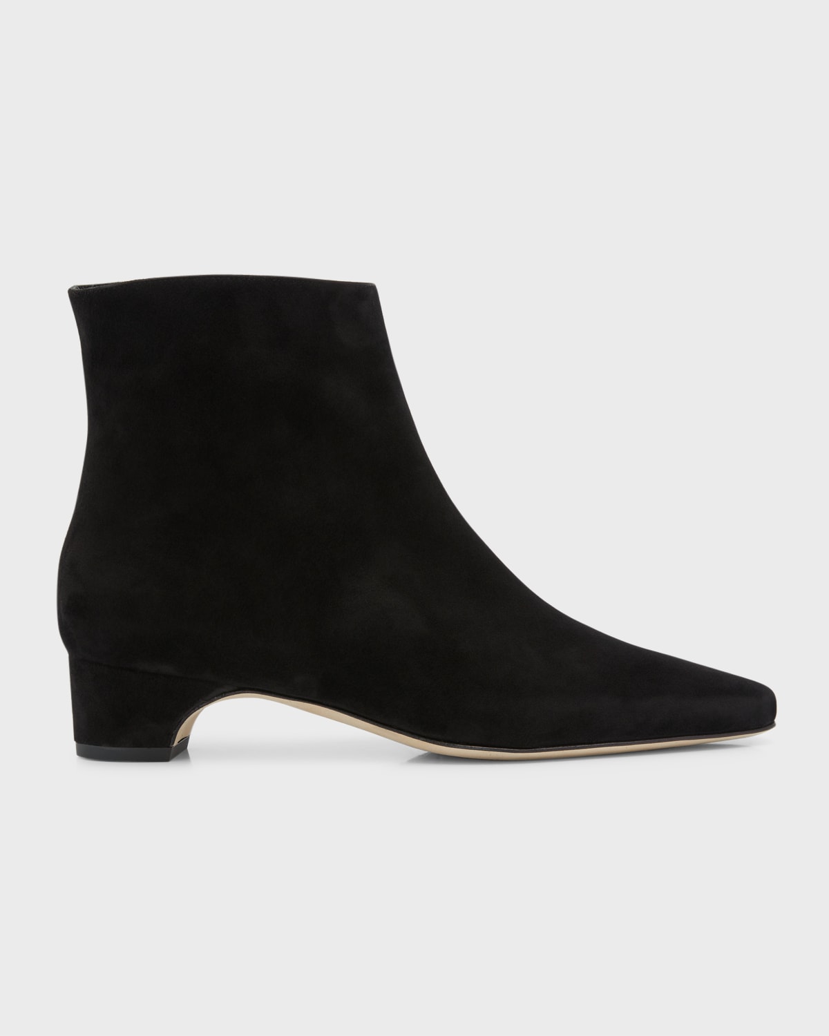 Shop Manolo Blahnik Tolarc Suede Zip Ankle Booties In Blck0015