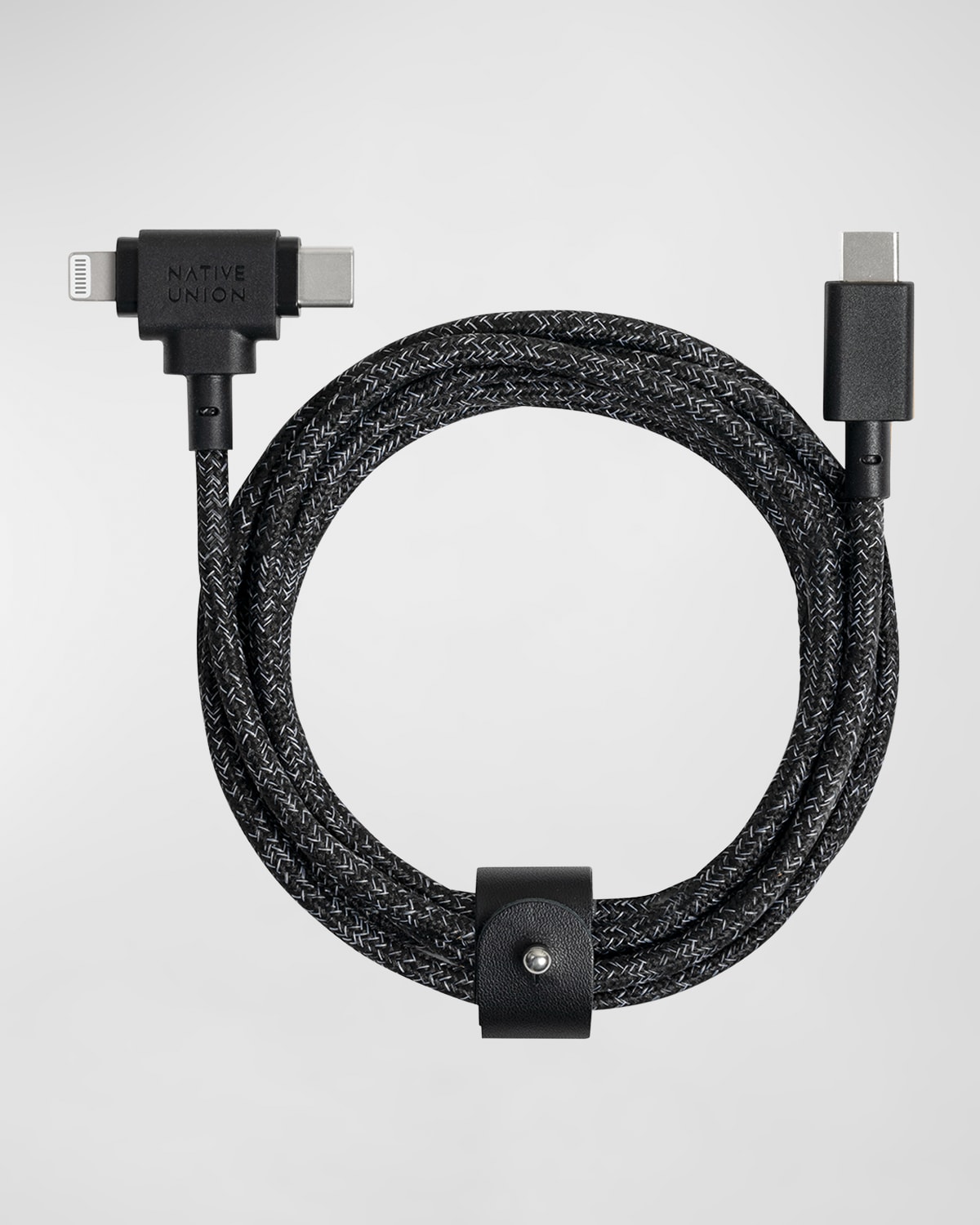 Native Union Belt Cable Duo, C To C/l 1.5m In Black