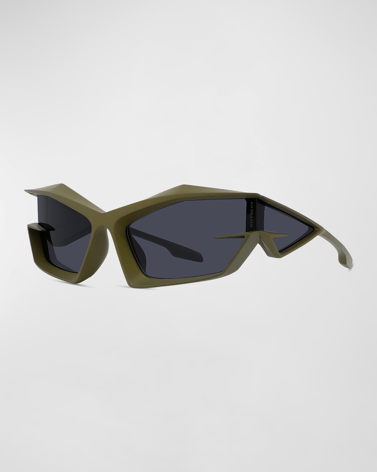 Shop Givenchy Men's Giv Cut Sunglasses In Matte Dark Green