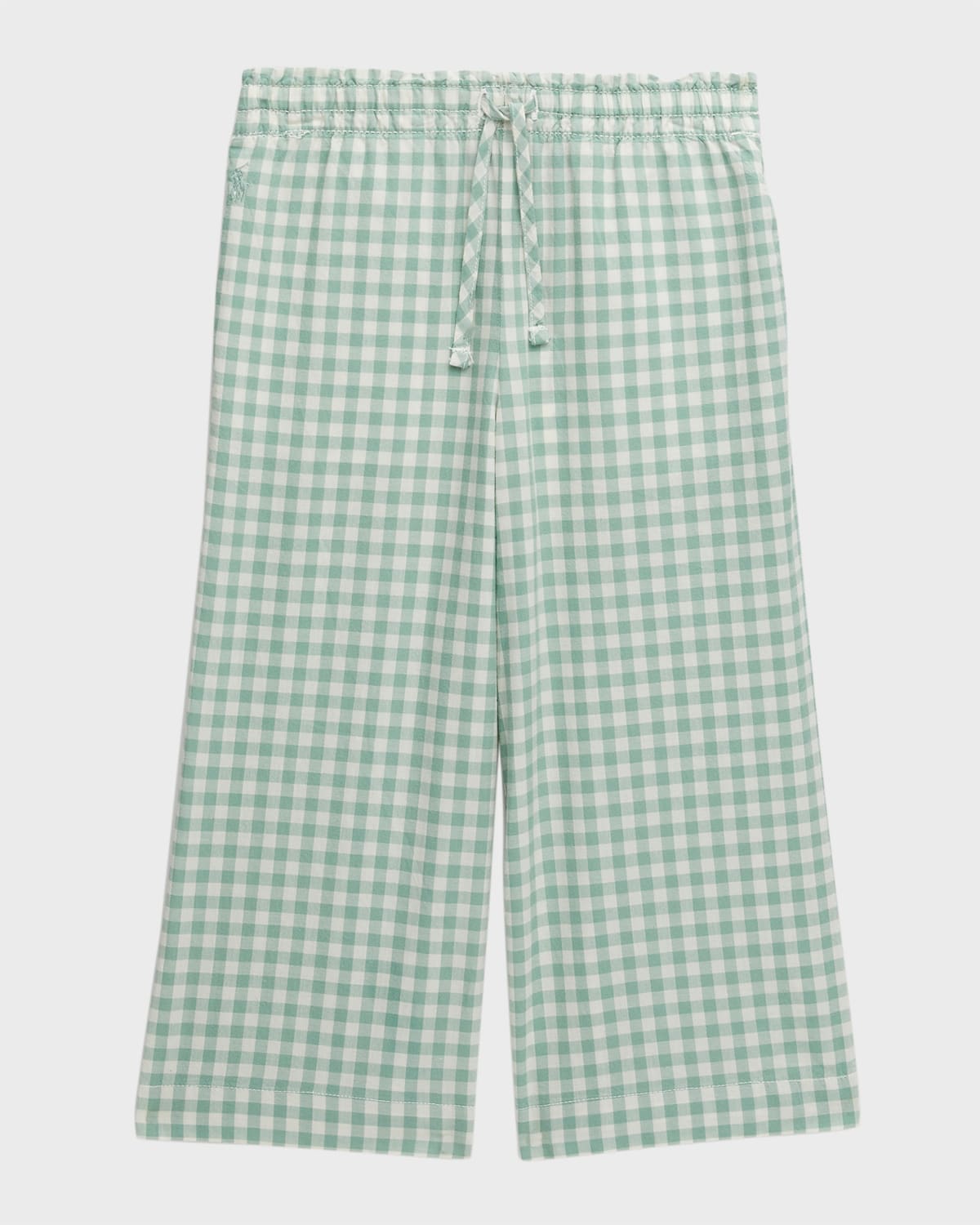 Girl's Gingham-Print Cropped Pants, Size 8-16