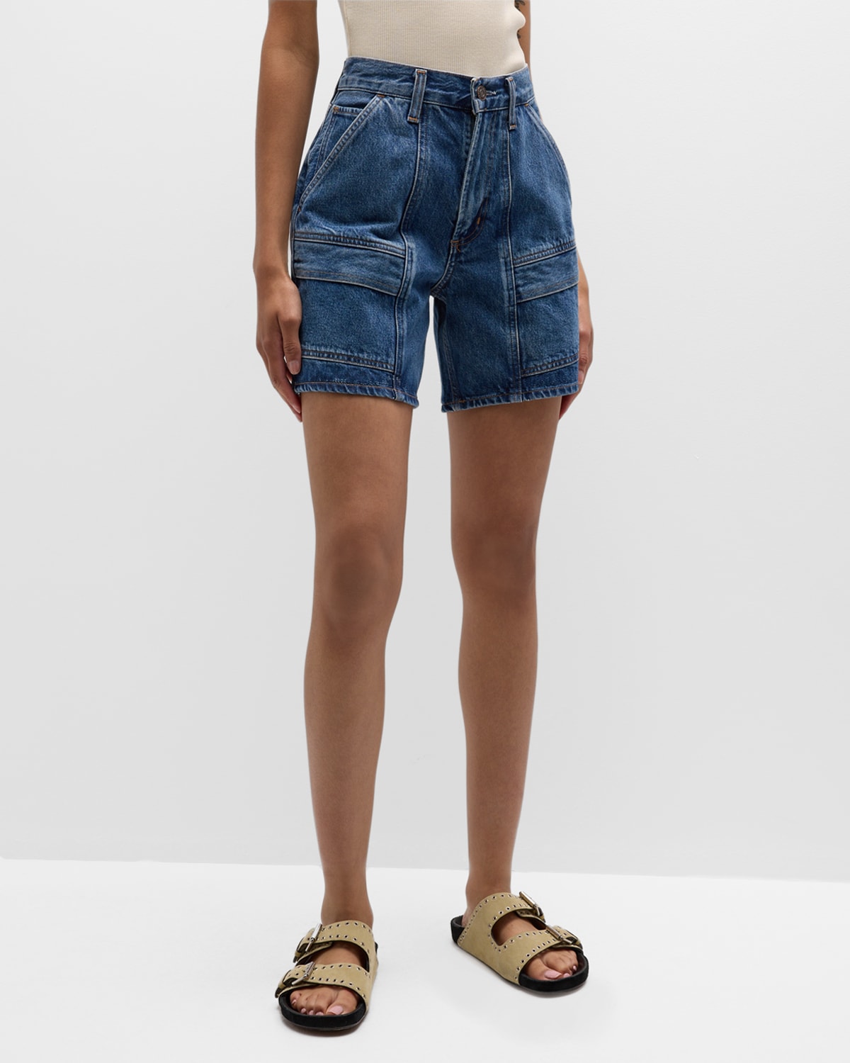 Agolde Cooper Mini Cargo Shorts In Ambition