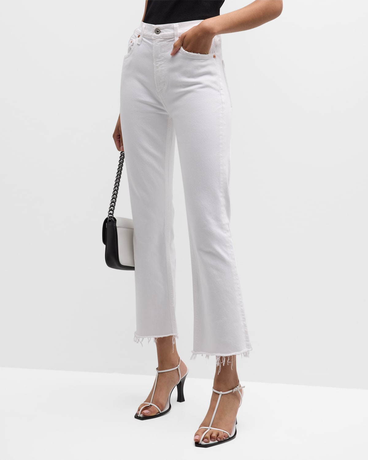 Citizen Of Humanity Isola High Waist Fray Hem Crop Bootcut Jeans In Mayfair
