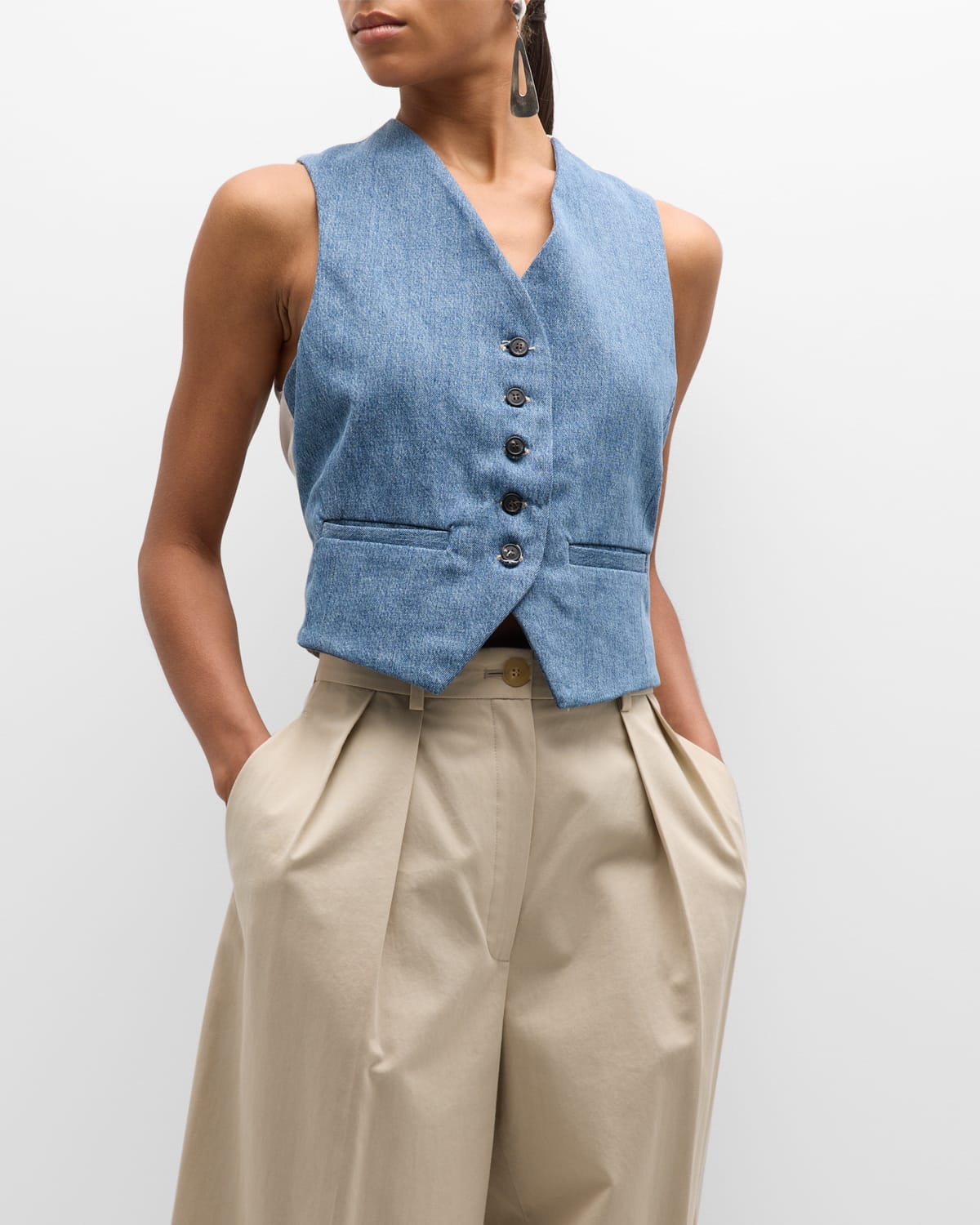Citizen Of Humanity Sierra Two-tone Denim Vest In Vista