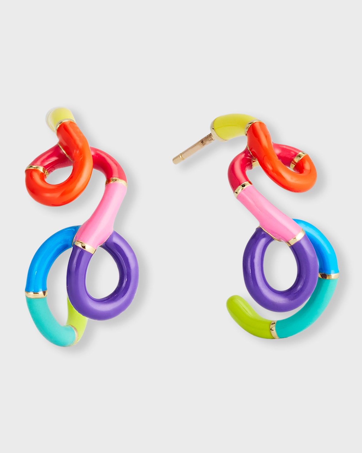 Bea Bongiasca Full Spectrum Enamel Earrings In Multi