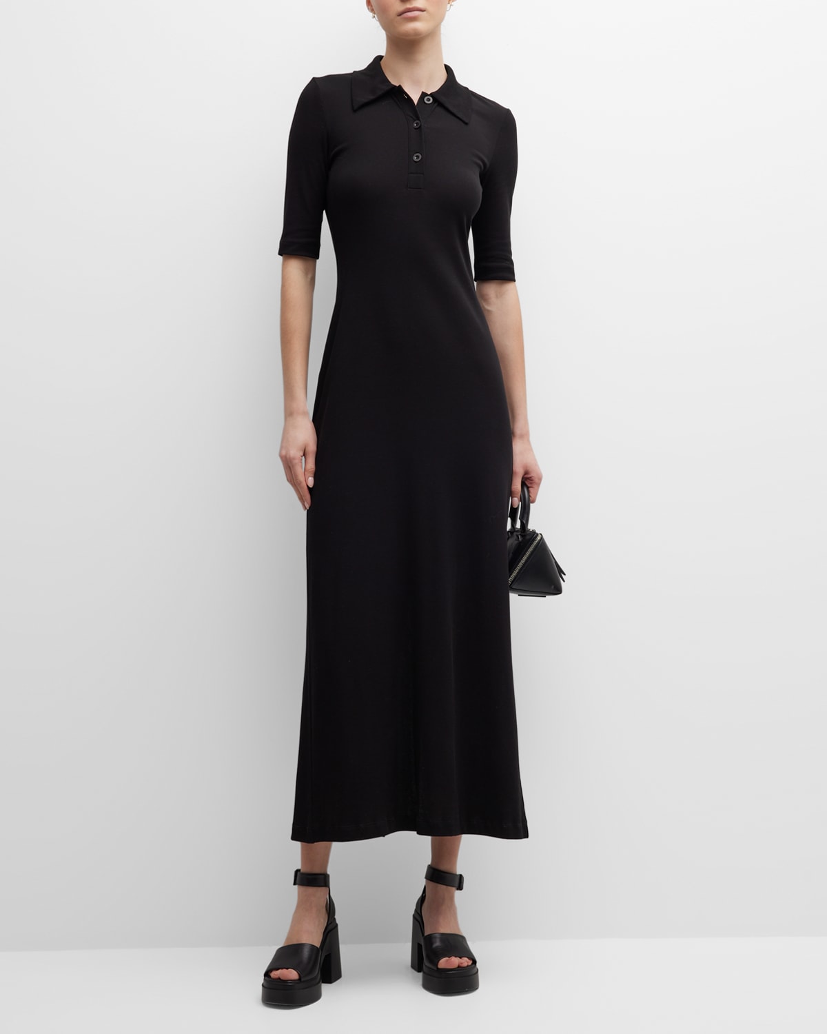 Rosetta Getty polo-collar cotton dress - Green