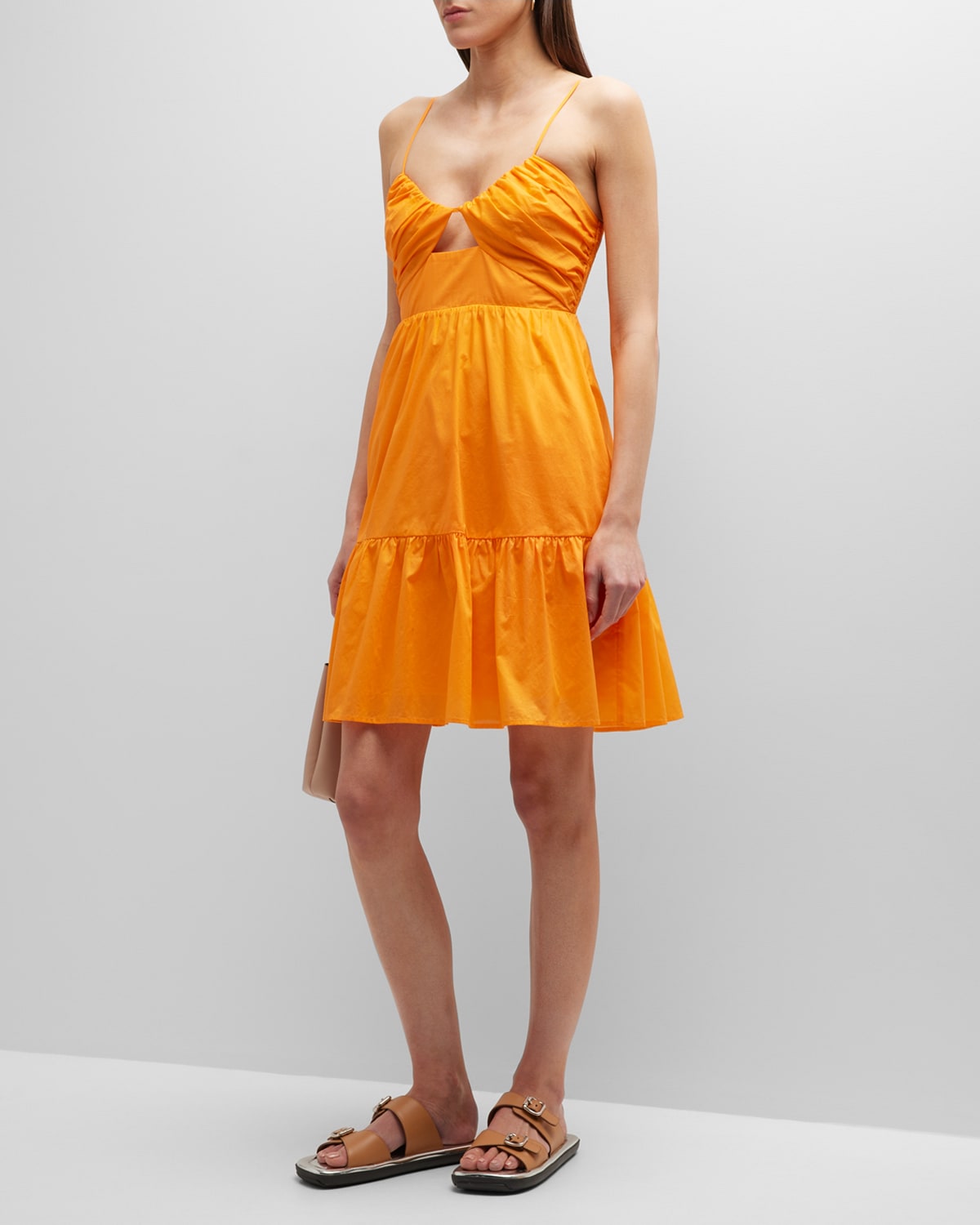 Shop Rails Chrissy Tiered Mini Dress In Tangerine