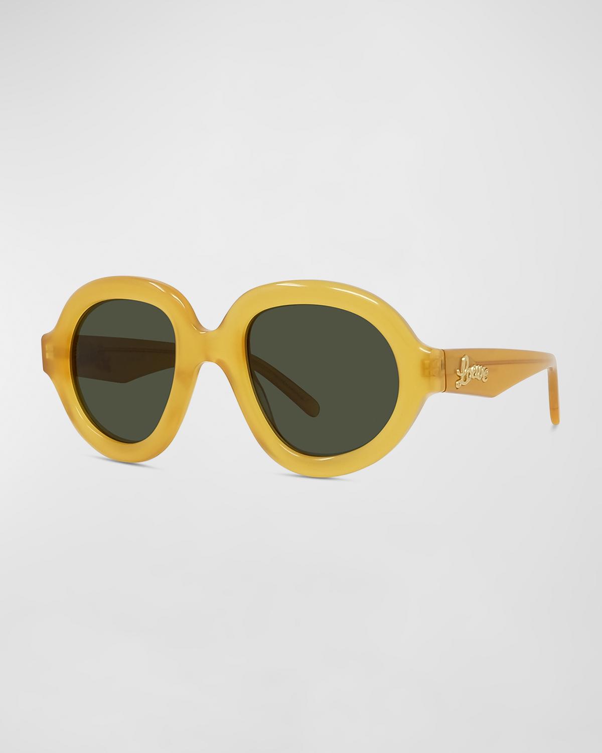 Curvy Logo Round Acetate Sunglasses LOEWE EYEWEAR Curvy oversized round-frame acetate sunglasses  main image 3