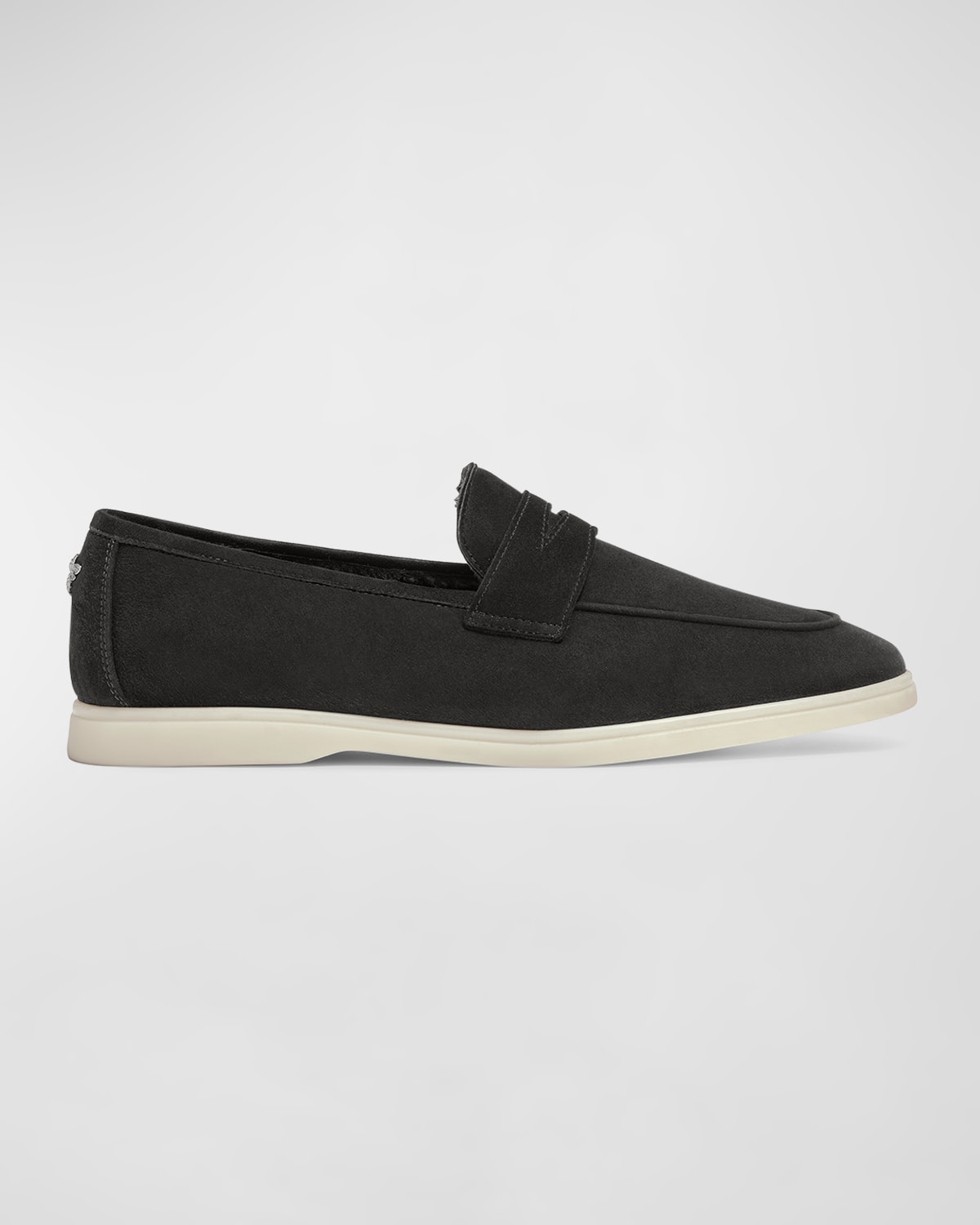 Bougeotte Meteorite Suede Shearling Penny Loafers