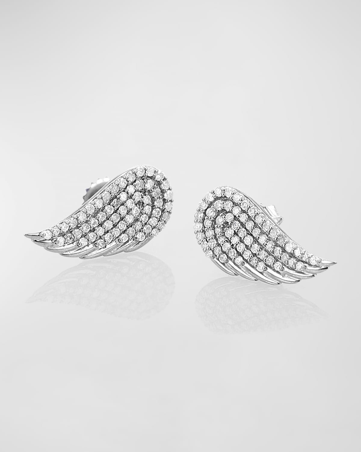 Diamond Pave Wing Stud Earrings