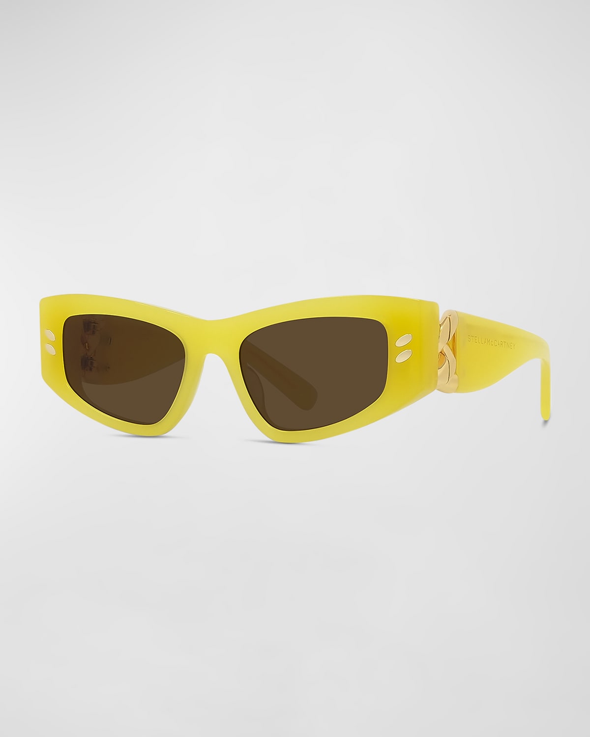 Stella Mccartney Chain Acetate Cat-eye Sunglasses In Yellow