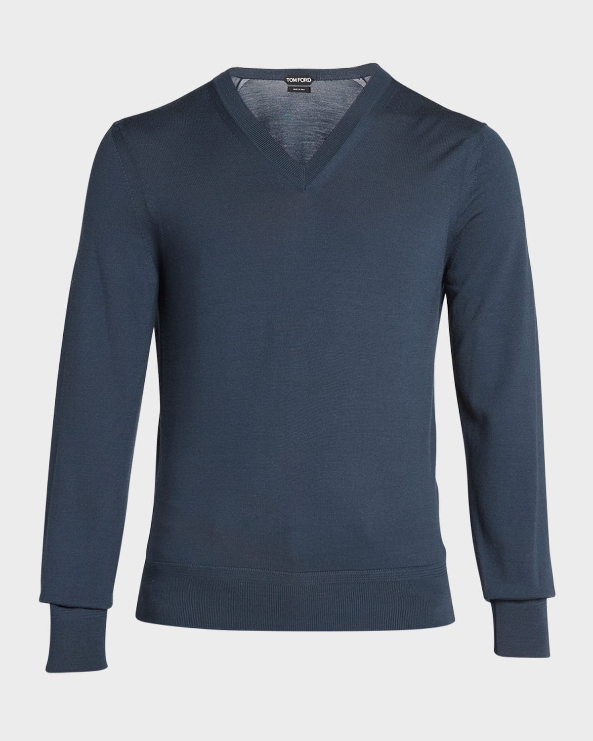 Tom Ford Men's Merino Wool V-neck Sweater In Navy