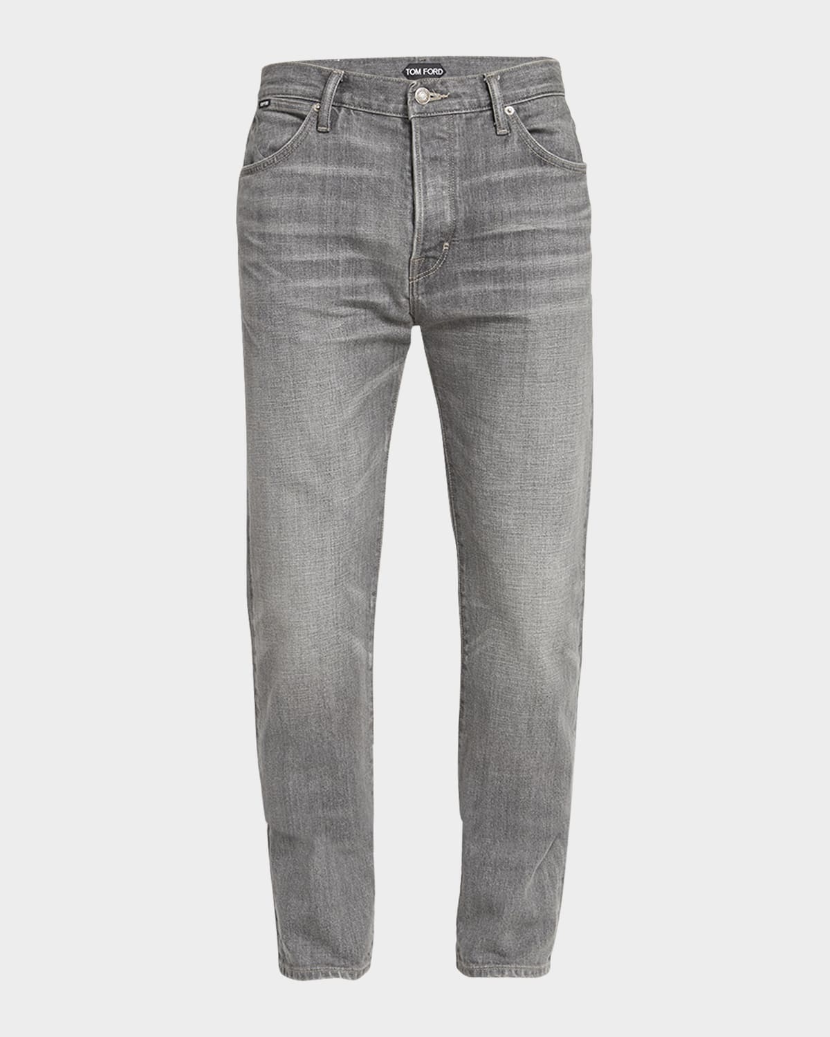 Tom Ford Men's Selvedge Denim Jeans In Grey