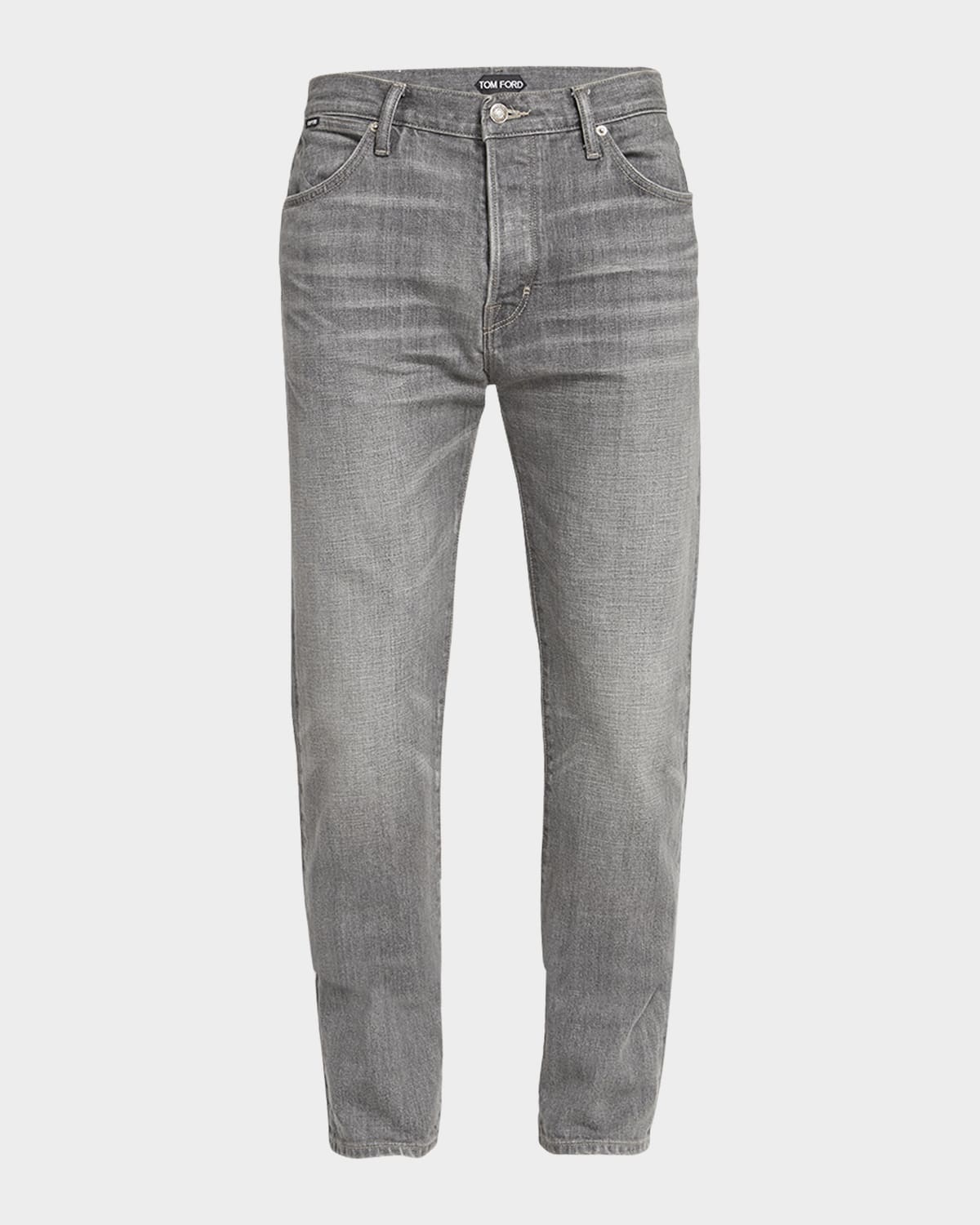 Shop Tom Ford Men's Selvedge Denim Jeans In Grey