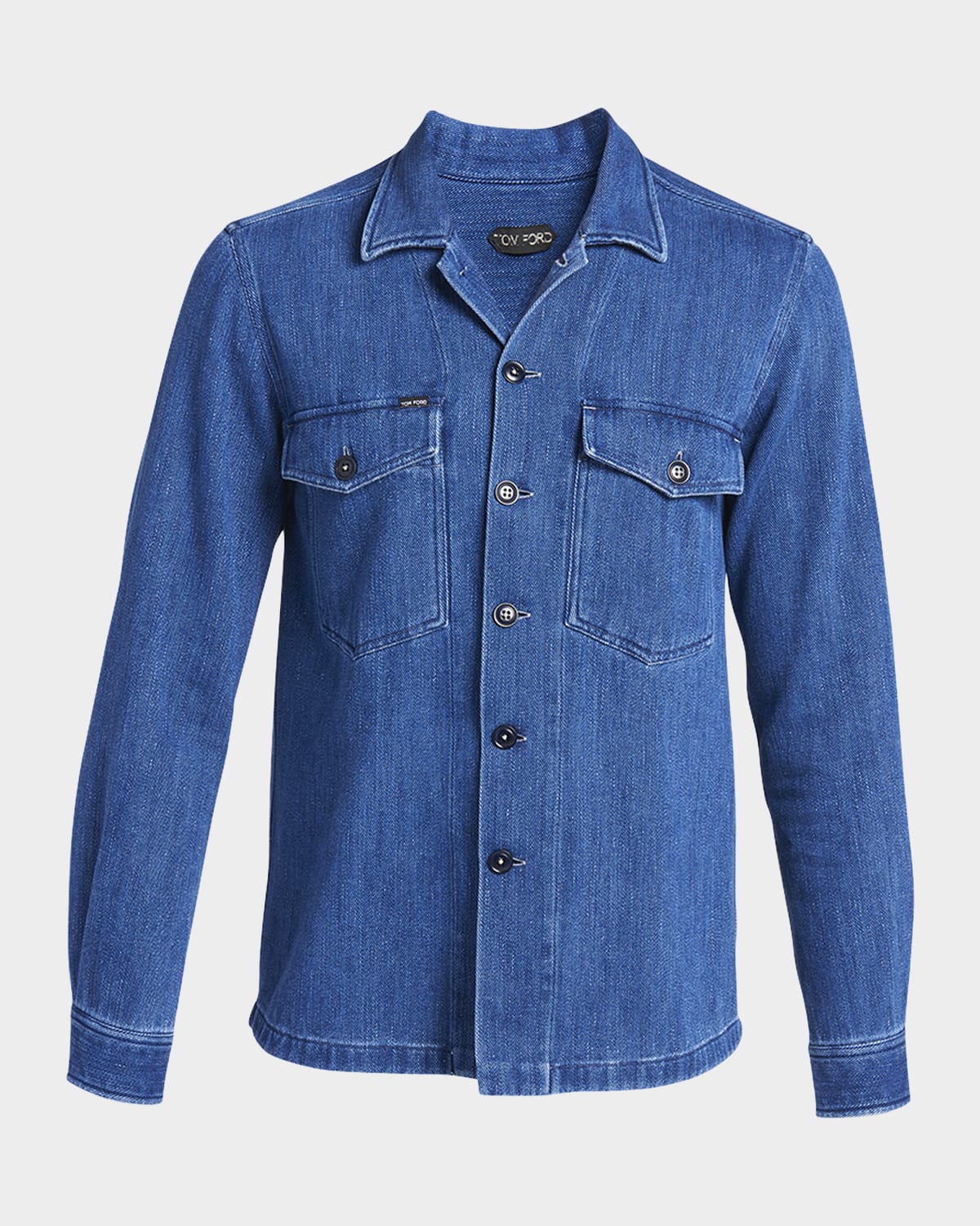 Tom Ford Button-up Denim Overshirt In Blue