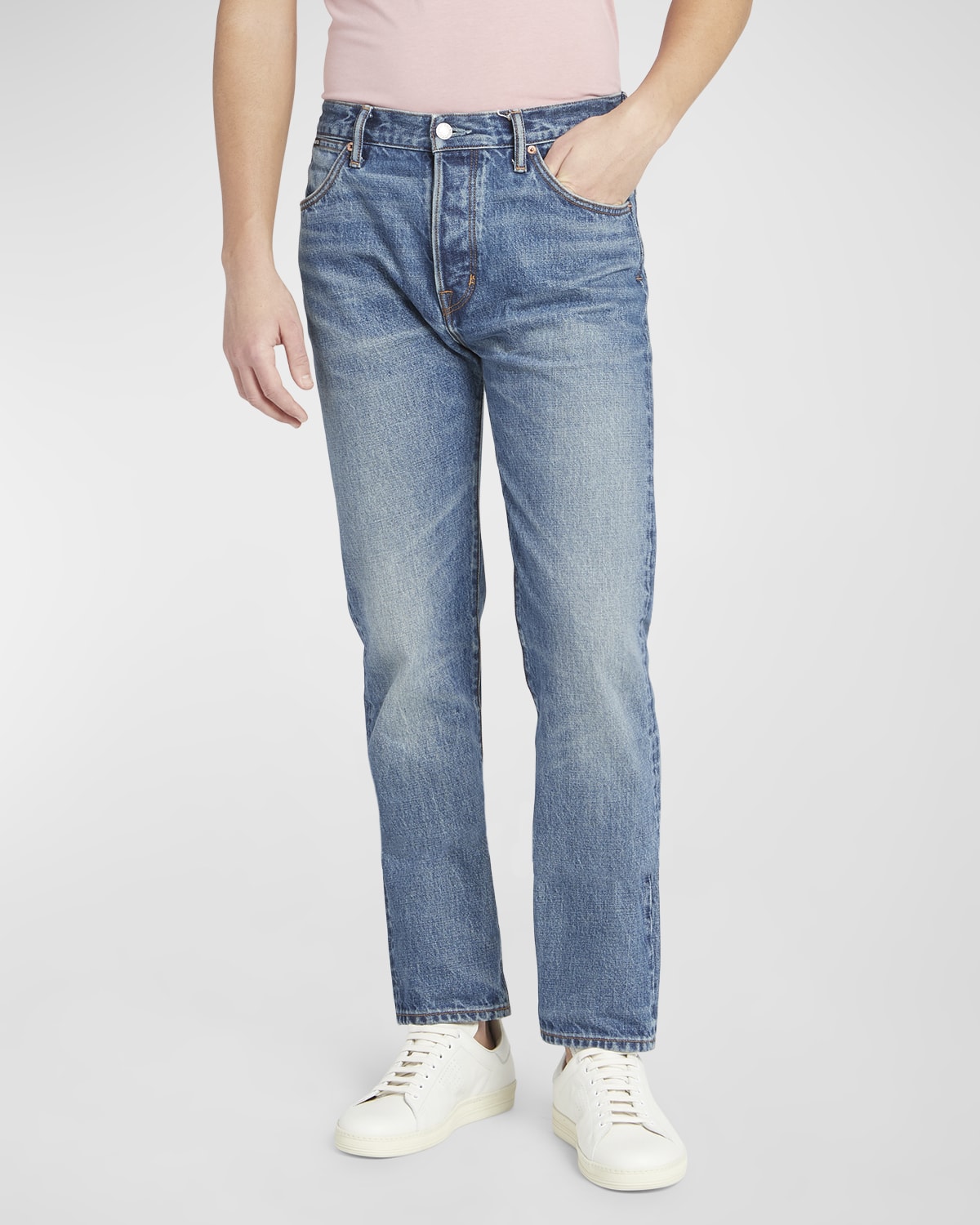 Shop Tom Ford Men's Selvedge Denim Jeans In Blue