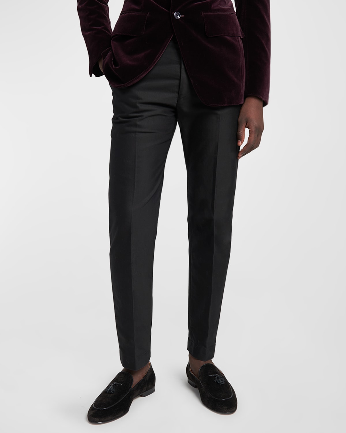 Shop Tom Ford Men's Cotton Chino Pants In Black