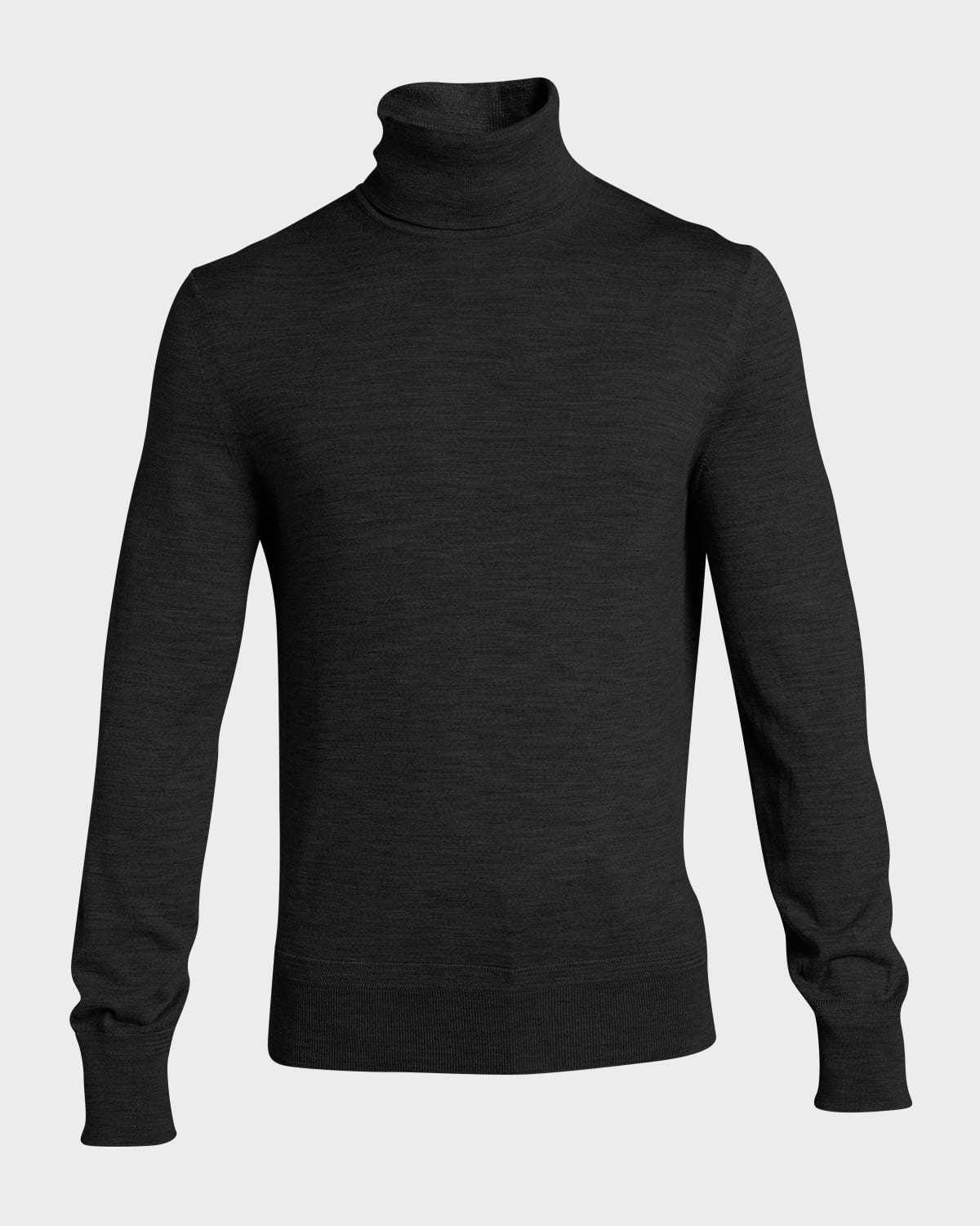 Shop Tom Ford Men's Fine-gauge Wool Turtleneck In Black