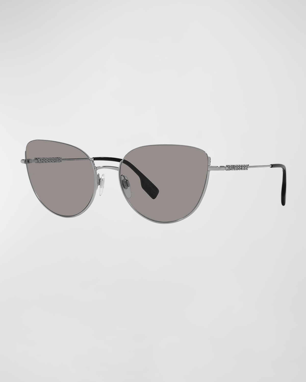 Burberry Be314458 Steel & Plastic Cat-eye Sunglasses In Silver
