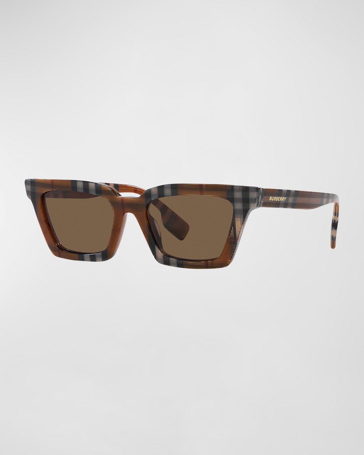 BURBERRY BE4392U52 CHECK ACETATE & PLASTIC SQUARE SUNGLASSES