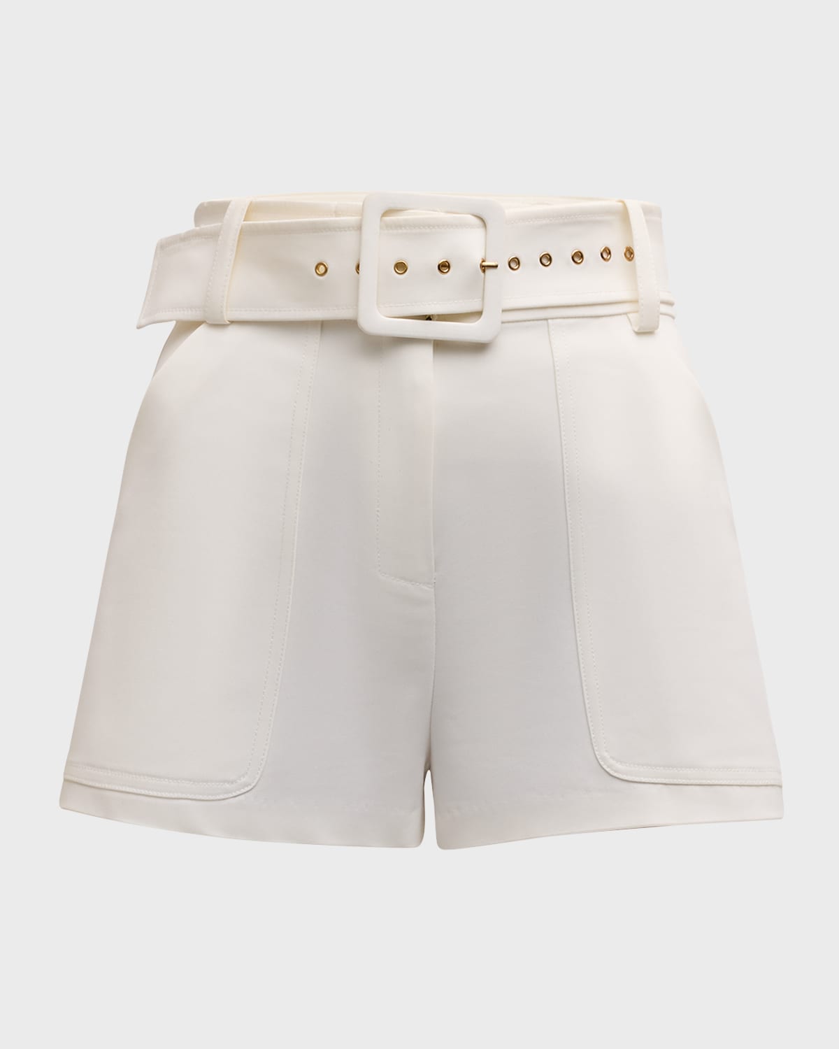 Shop Ramy Brook Kasey Belted Shorts In Ivory