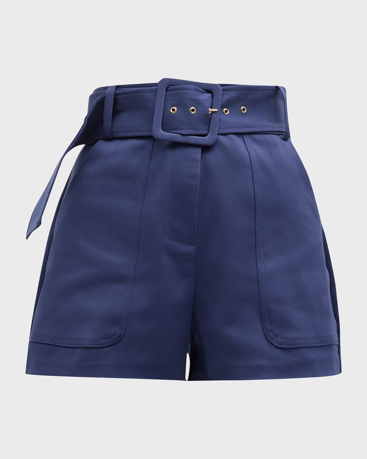 Ramy Brook Kasey Belted Shorts In Navy