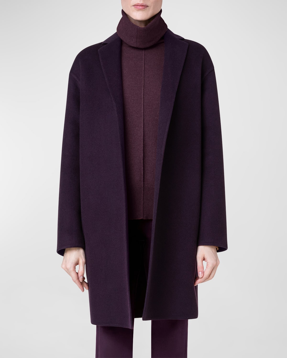 Two-Tone Cashmere Top Coat