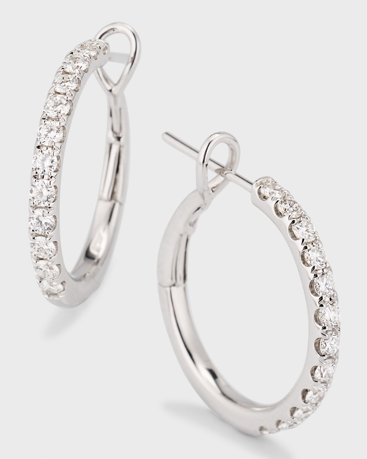 Frederic Sage 18k White Gold Diamond Hoop Earrings