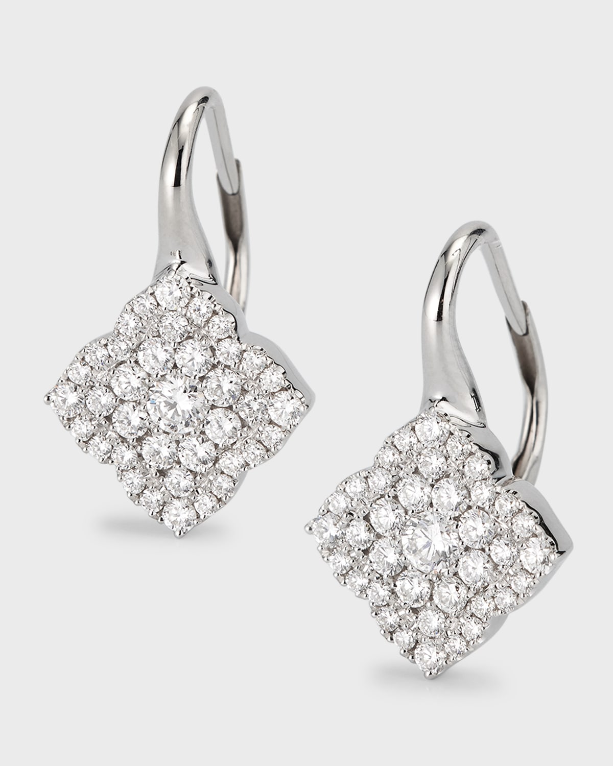 18k White Gold Medium Fleur D'Amour Diamond Earrings