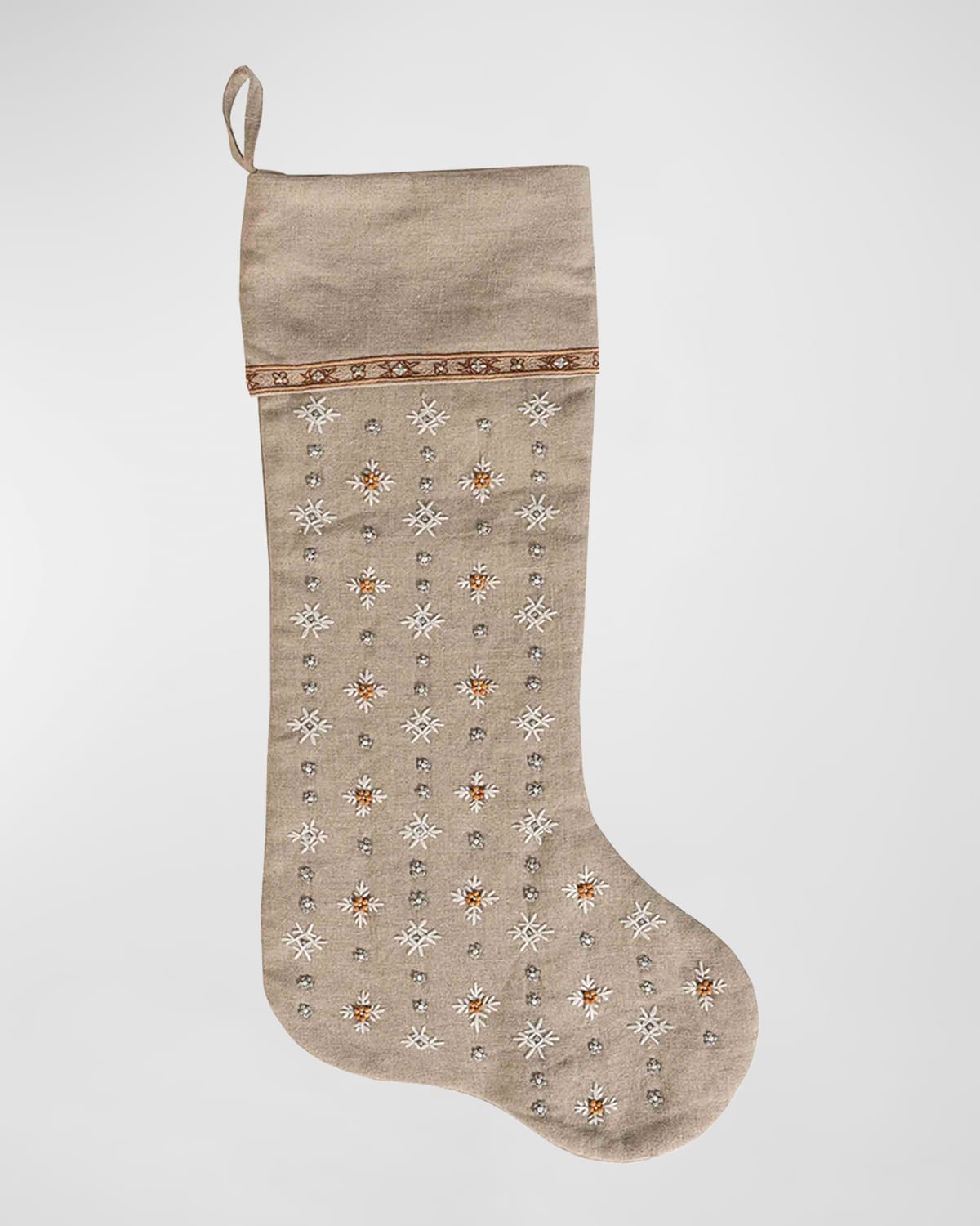 Juliska Heidi Embroidered Stocking In Natural