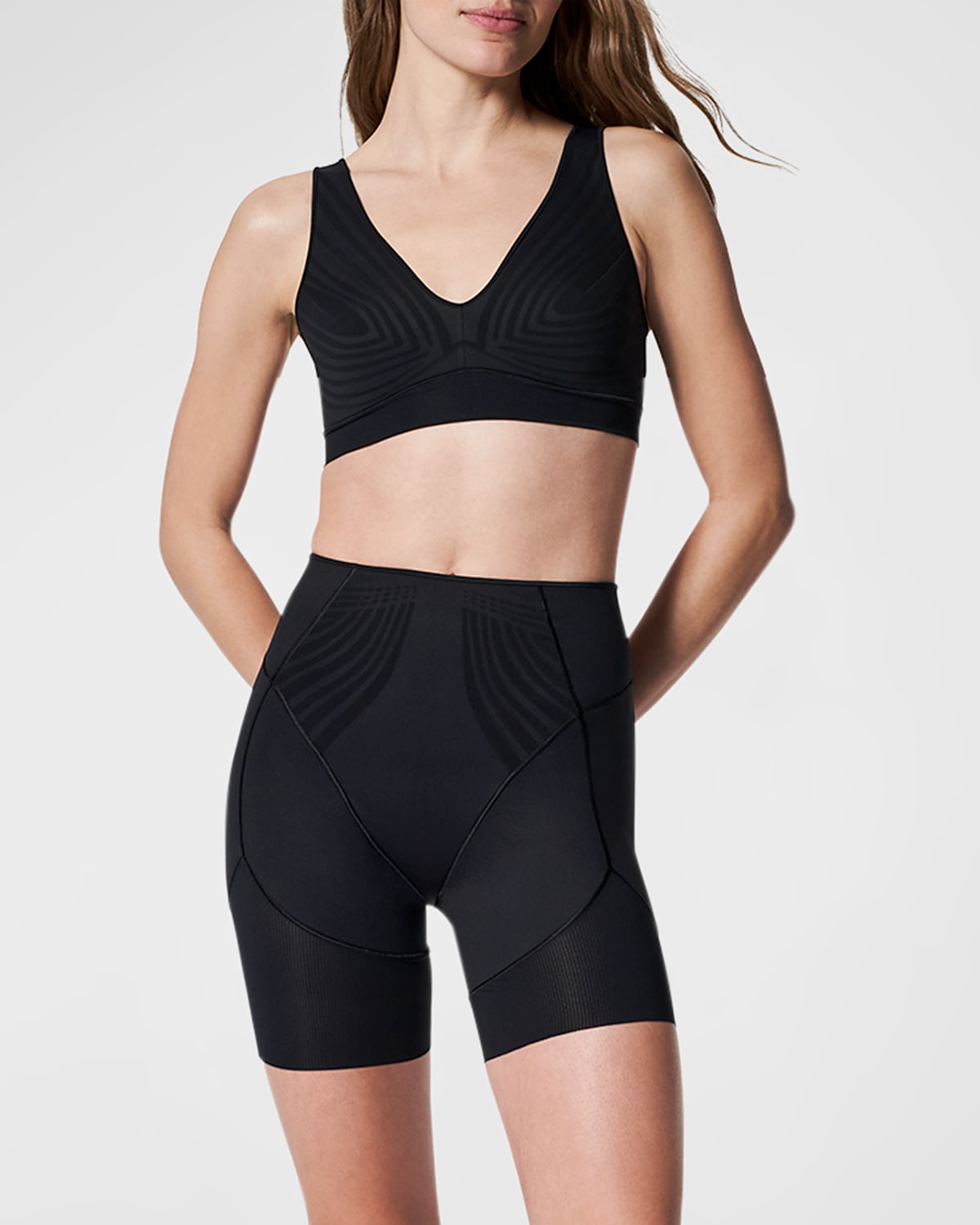 Shop Spanx Haute Contour High-rise Bike Shorts In Very Black