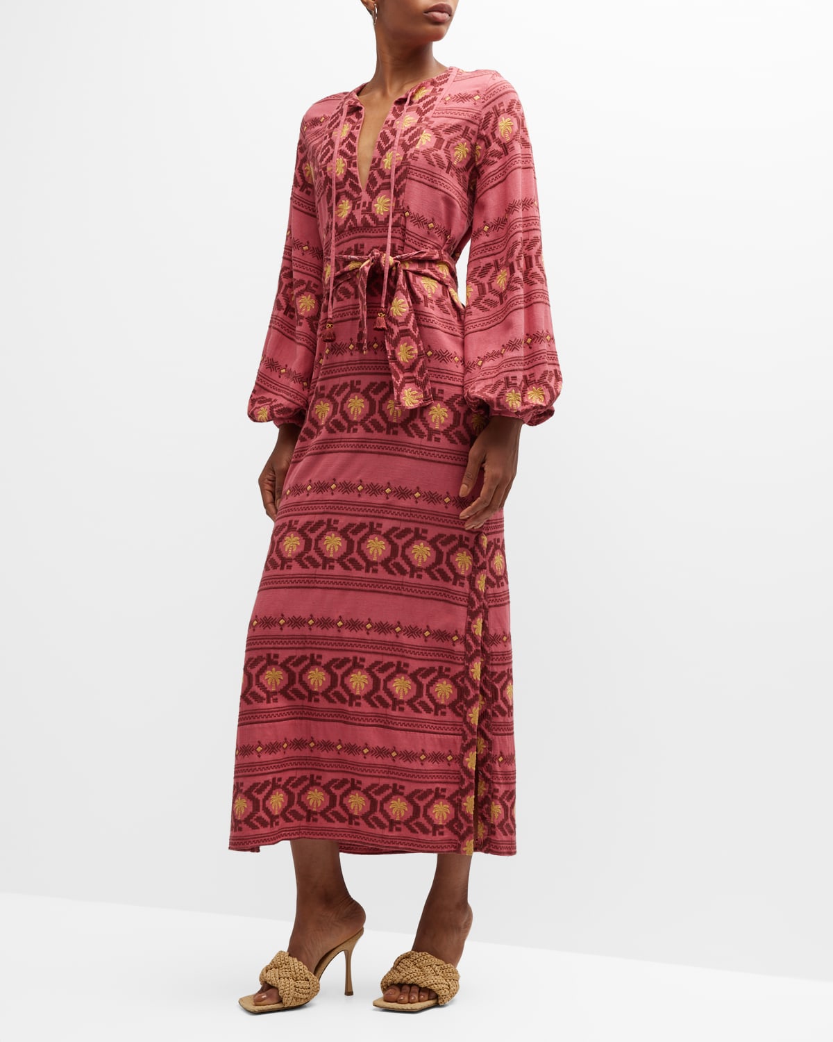 Johanna Ortiz Sapa Inca Tunic Dress In Tropic Marsalatob