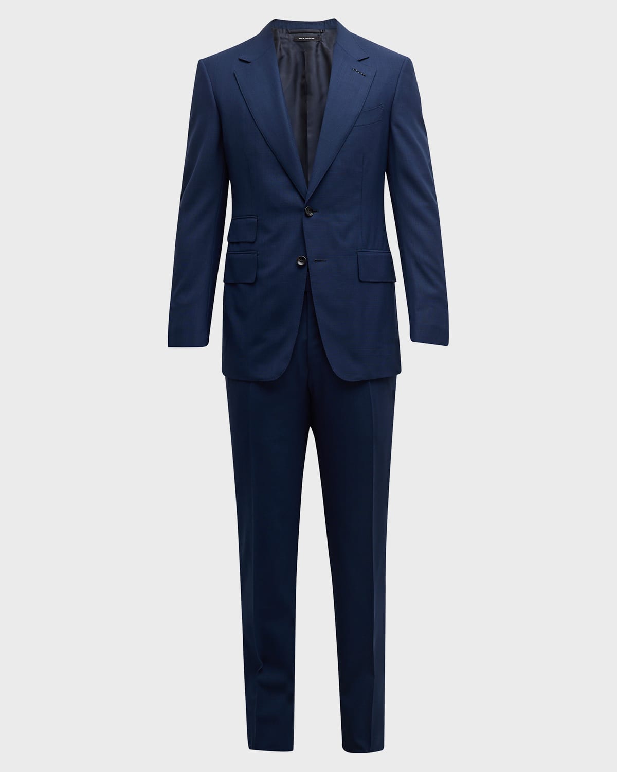 Tom Ford Men's Shelton Mouline Check Suit In Ink Blue